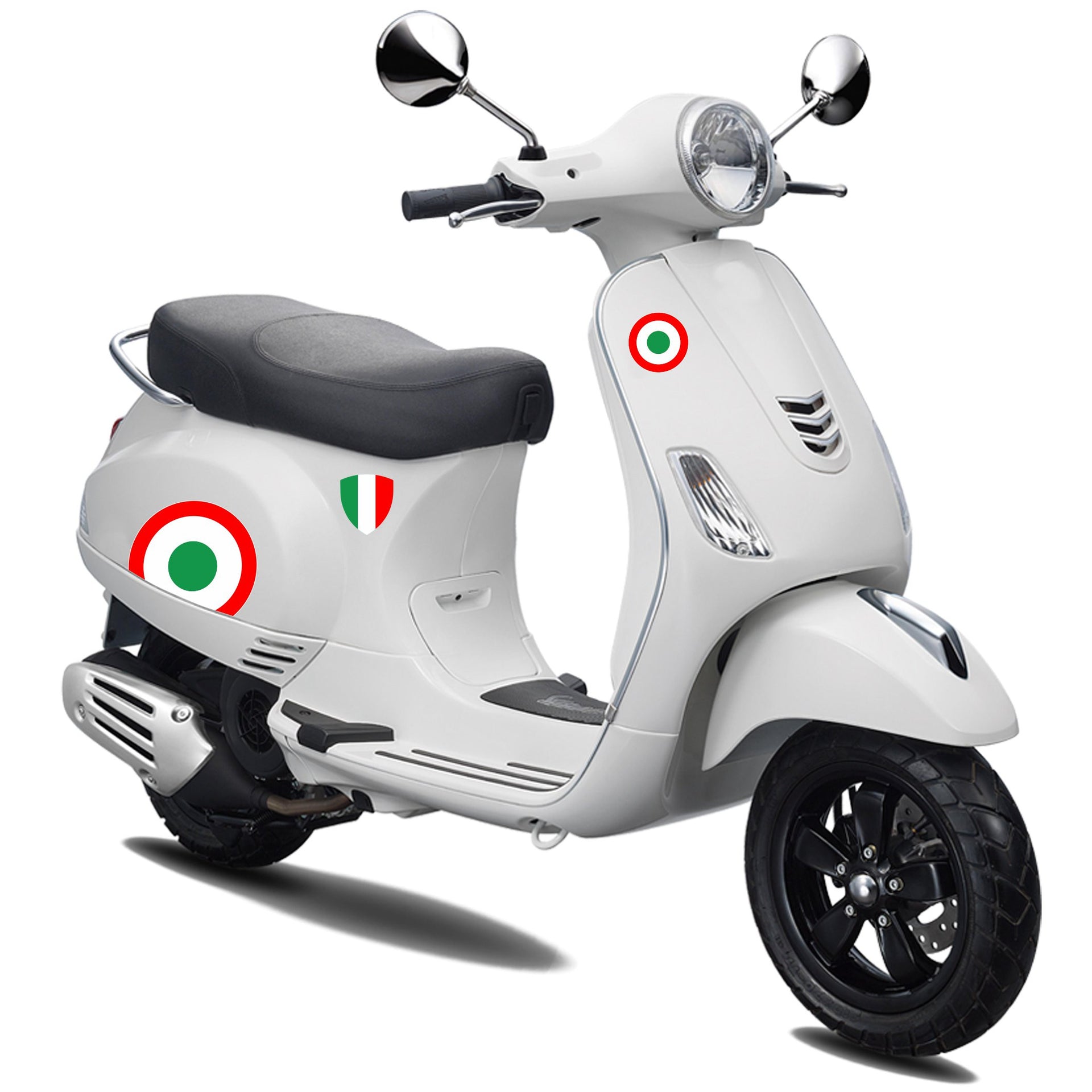 Kit 10 adesivi italia tricolore compatibili per PIAGGIO VESPA GTV GTS P150 Cod.2124