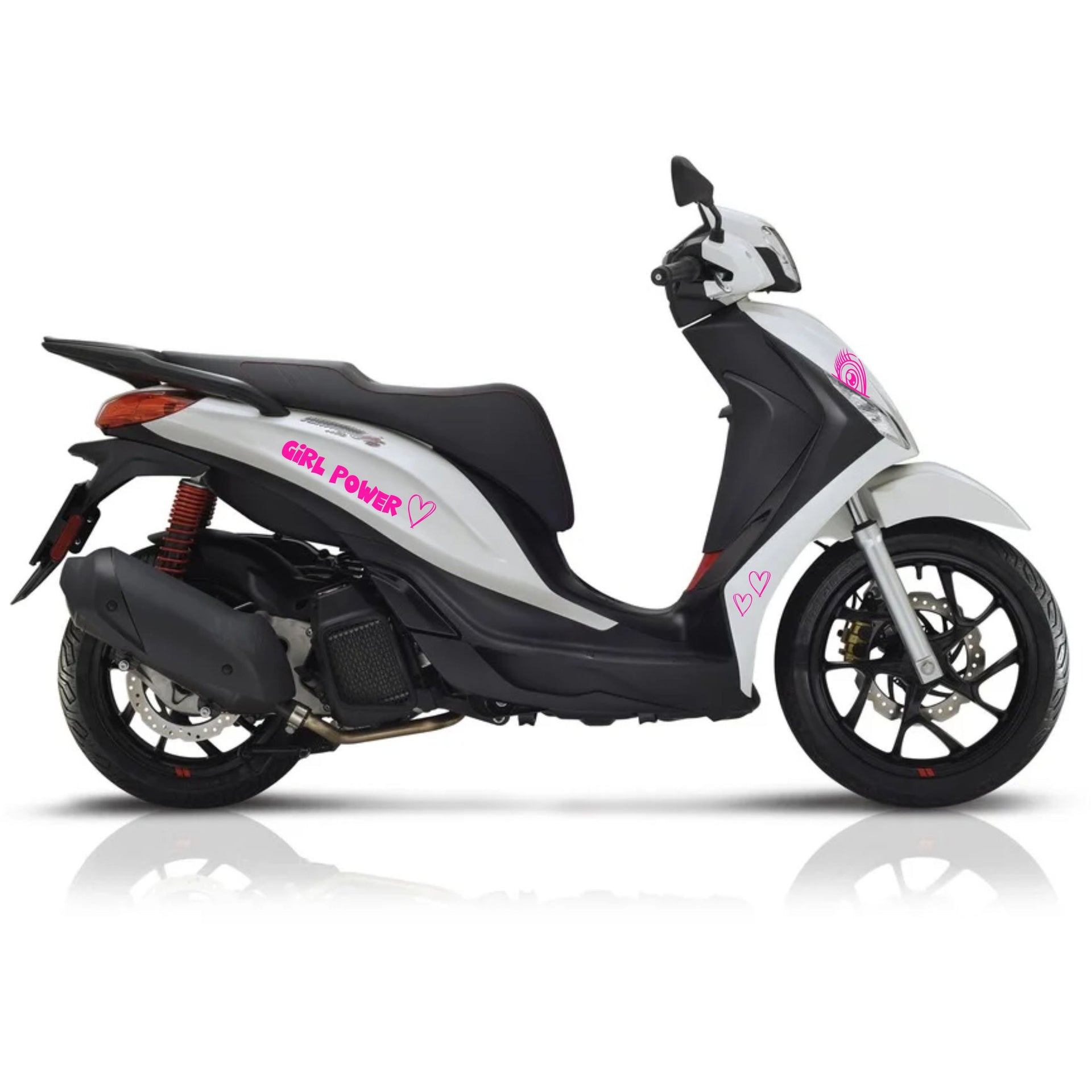 Kit F Grafica COMPLETA CUORI GIRL POWER compatibili per PIAGGIO MEDLEY 125 ABS disp.in moltissimi colori ANCHE FLUO Cod.2154