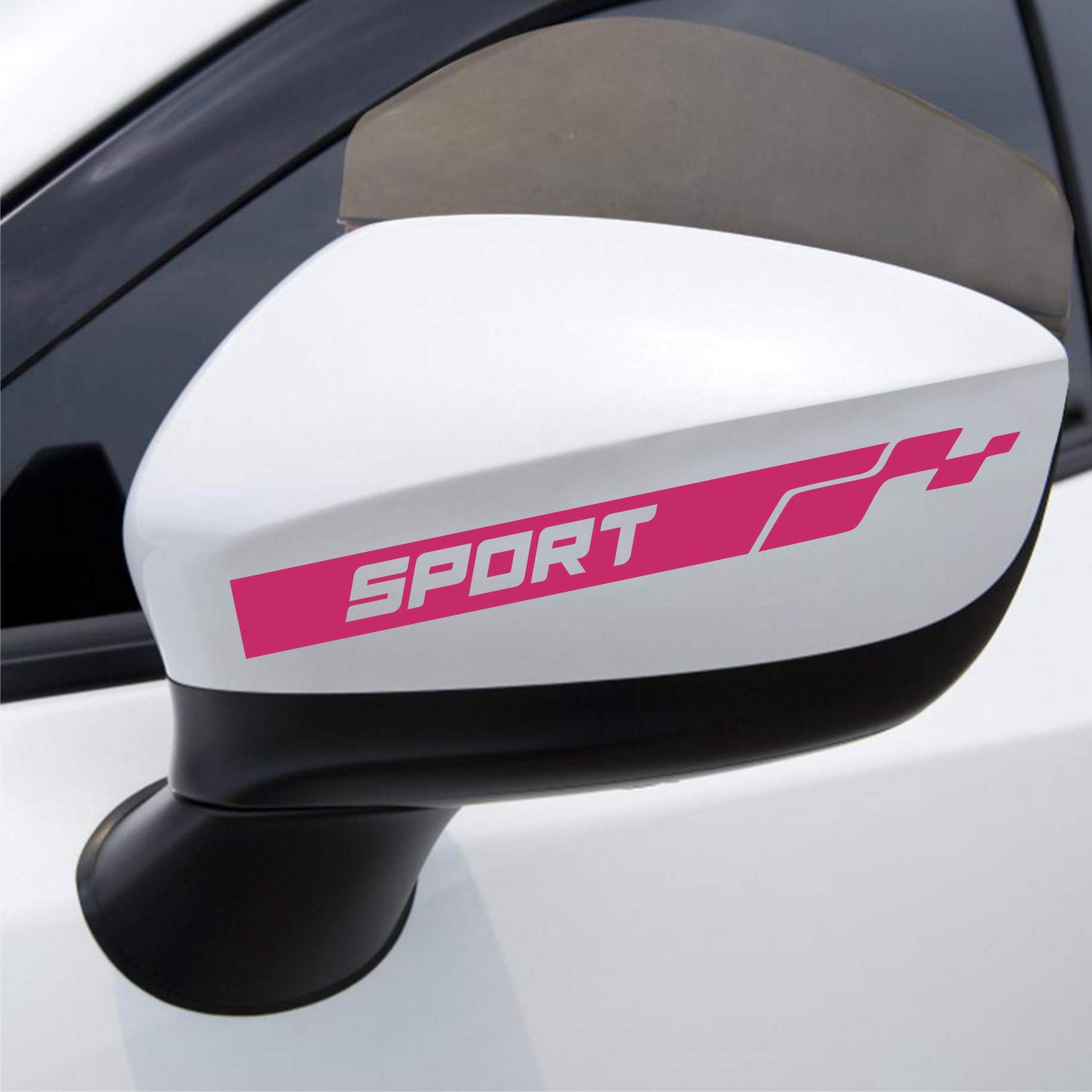 Set 2 Adesivi SPORT SPEED SPECCHIETTI ESTERNI AUTO-CAR universali disponibili in moltissimi colori ANCHE FLUO Cod.2211