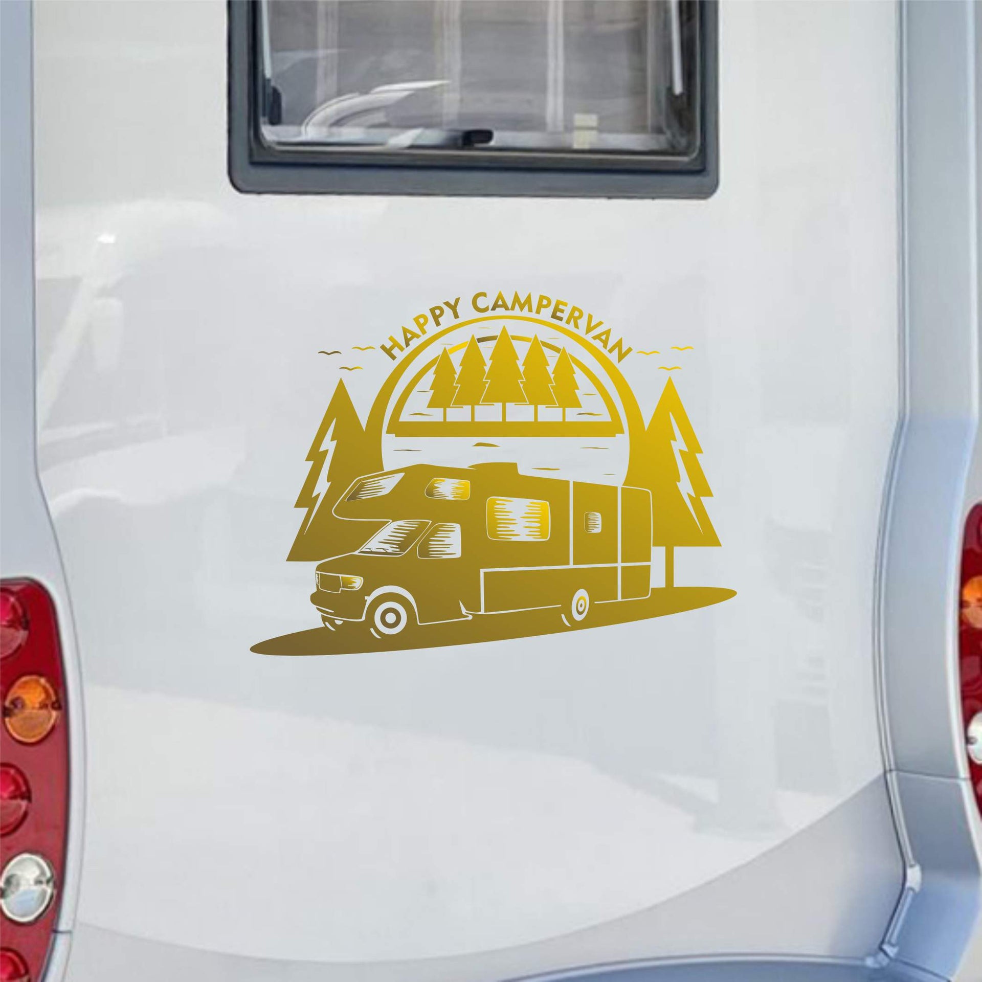 Adesivo camper CAMPERVAN DORMIRE IN CAMPER NATURA SOLE caravan caravan roulotte camper accessori cod.1824