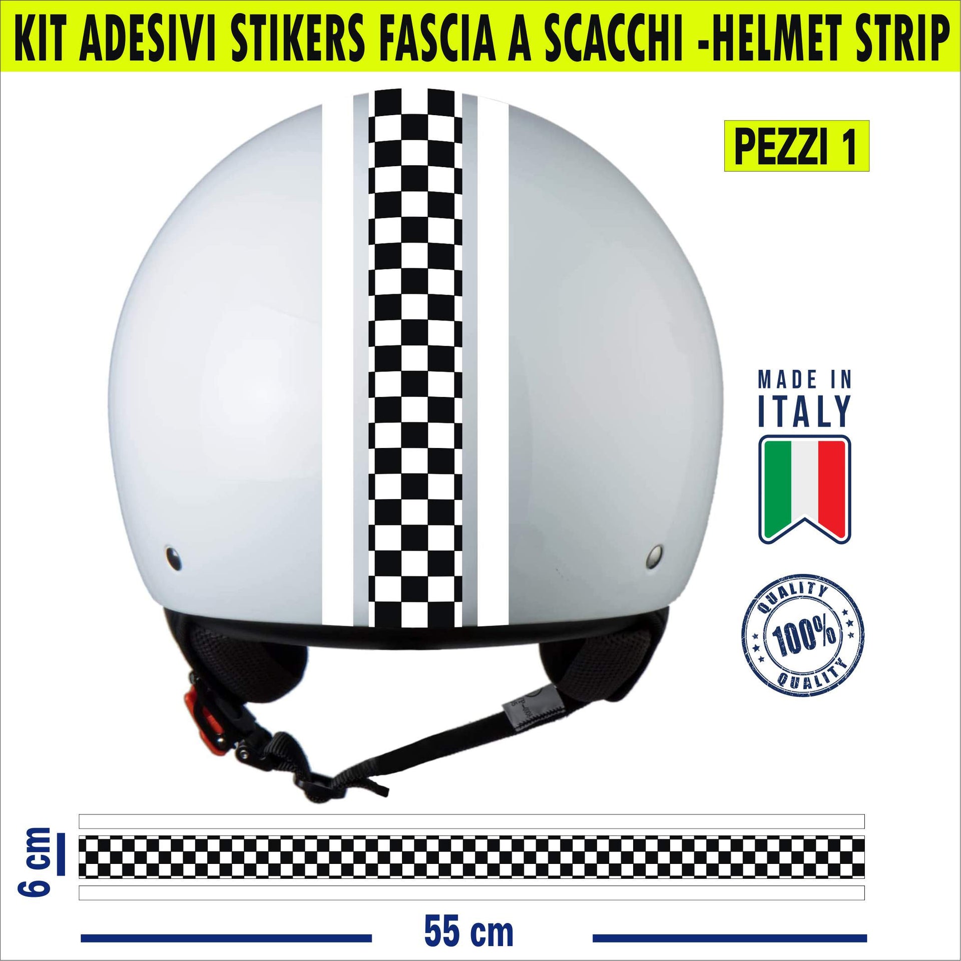 Kit 1 Adesivo Casco Moto squadra calcio nero azzurro bianco nero rosso nero italia cod.2221