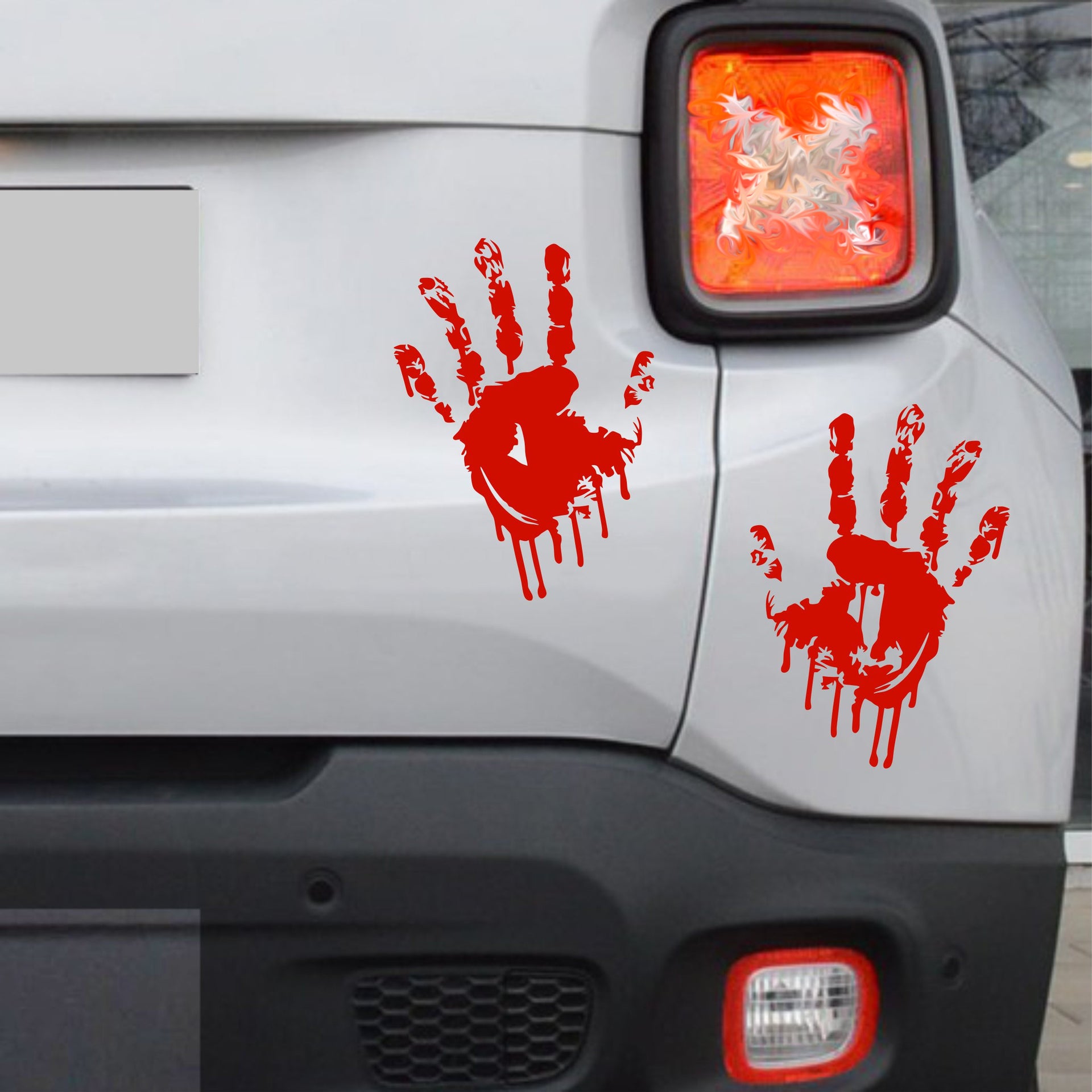 Kit 2 Adesivi /Stickers mano mani sangue blood horror Esterni Decalcomanie Auto cod. 1884