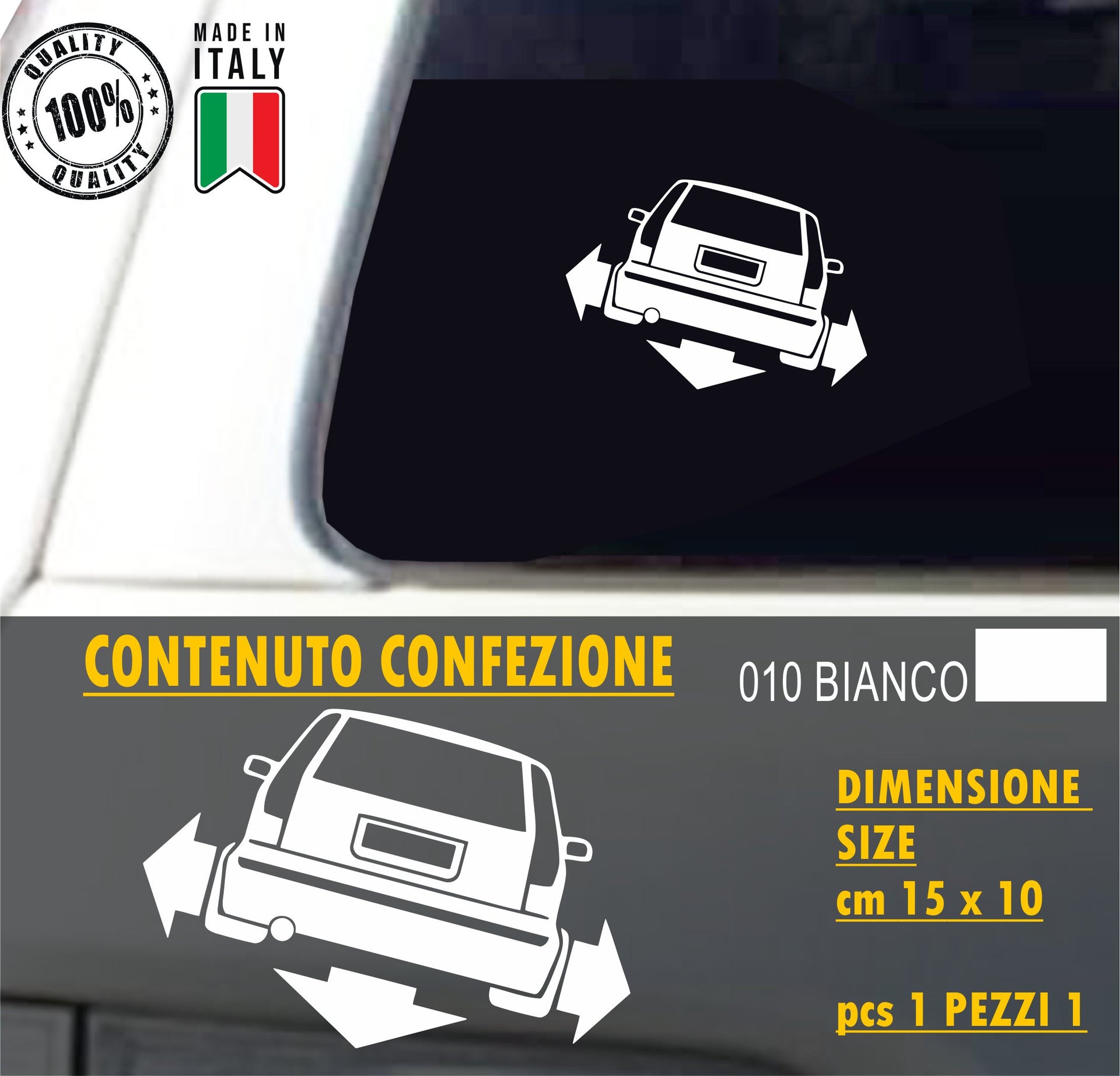 FIAT PUNTO GT MK1 Adesivo Sticker Auto compatibile FIAT PUNTO GT MK1- DOWN-OUT Lunotto DUB JDM Tuning dab vinile c.1957