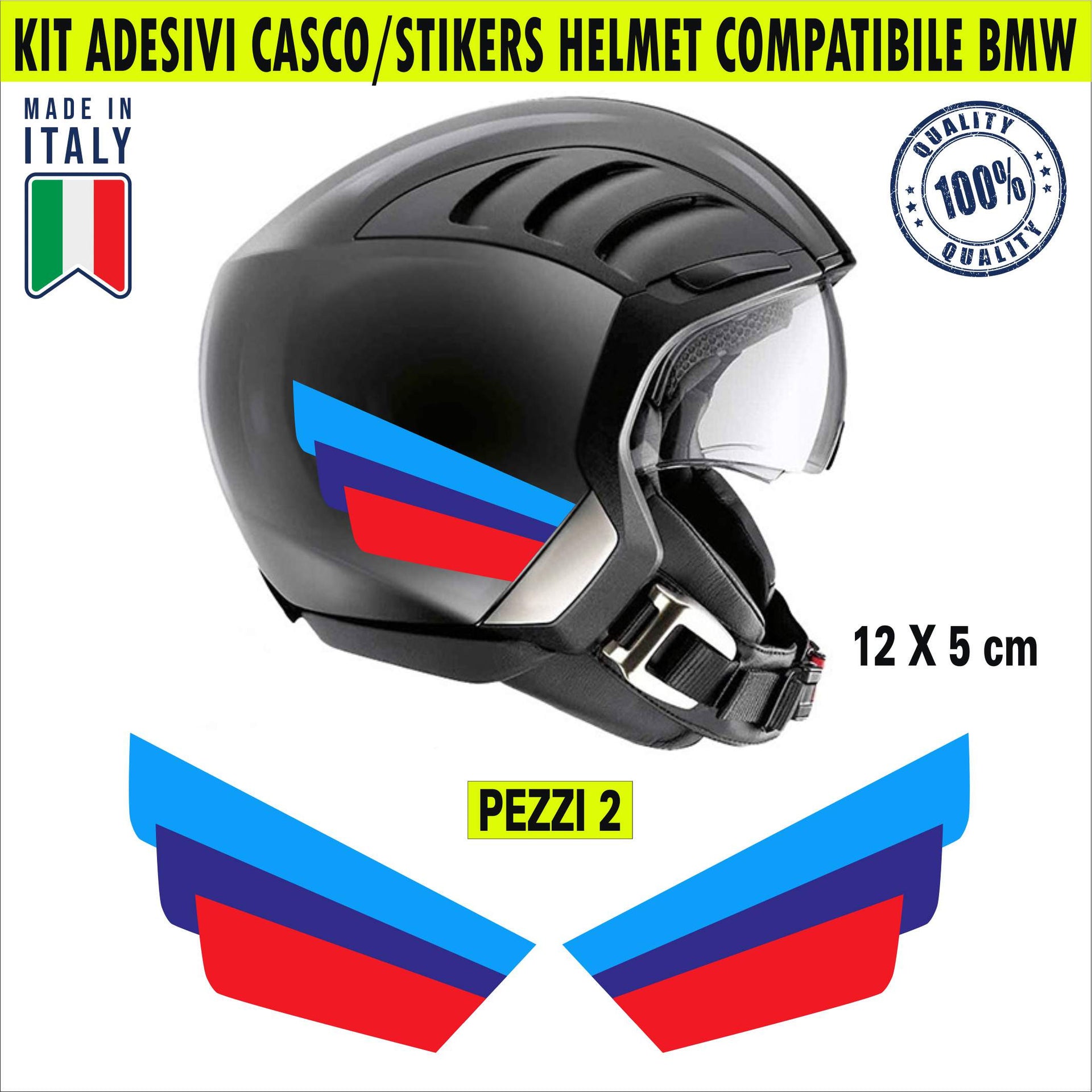 2 Adesivi stickers bandiera ali azzurro blu rosso BMW r1200 f850 gs Casco Cod. 2237