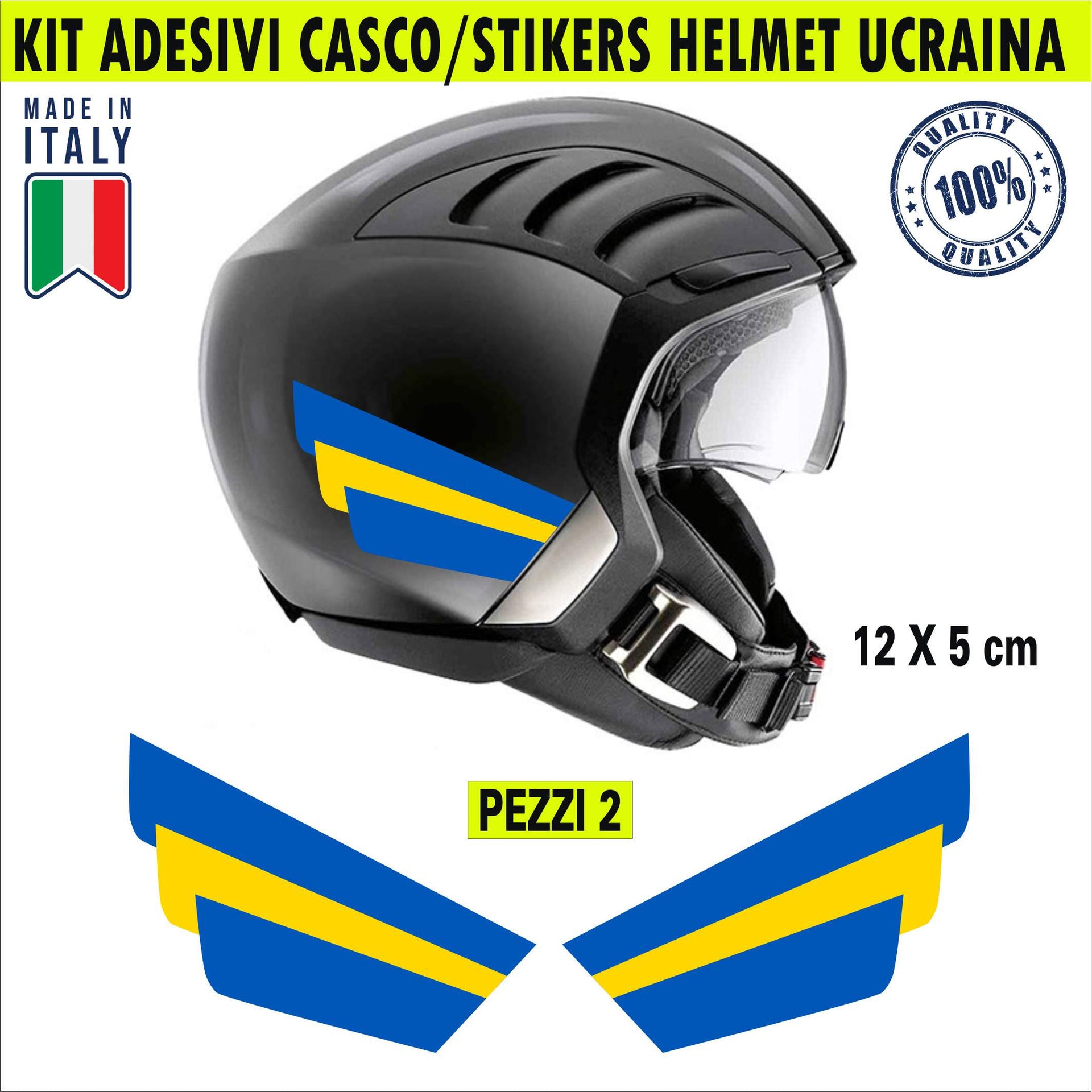 2 Adesivi stickers bandiera ali Ucraina Ukraine auto moto portatile Casco Cod. 2242