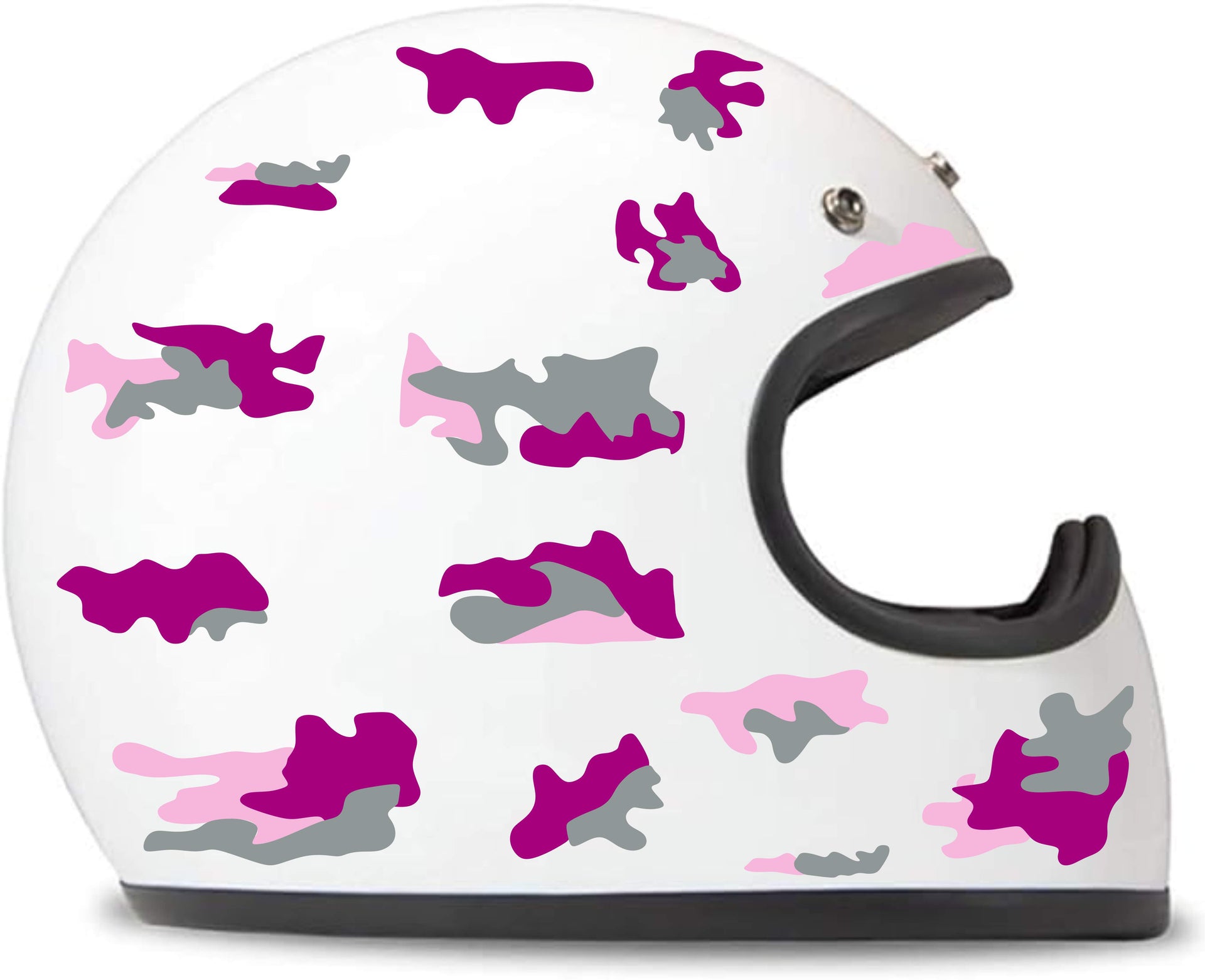 Kit 26 Adesivi camouflage militare stella Casco Moto bici GRIGIO-FUCSIA c.2244