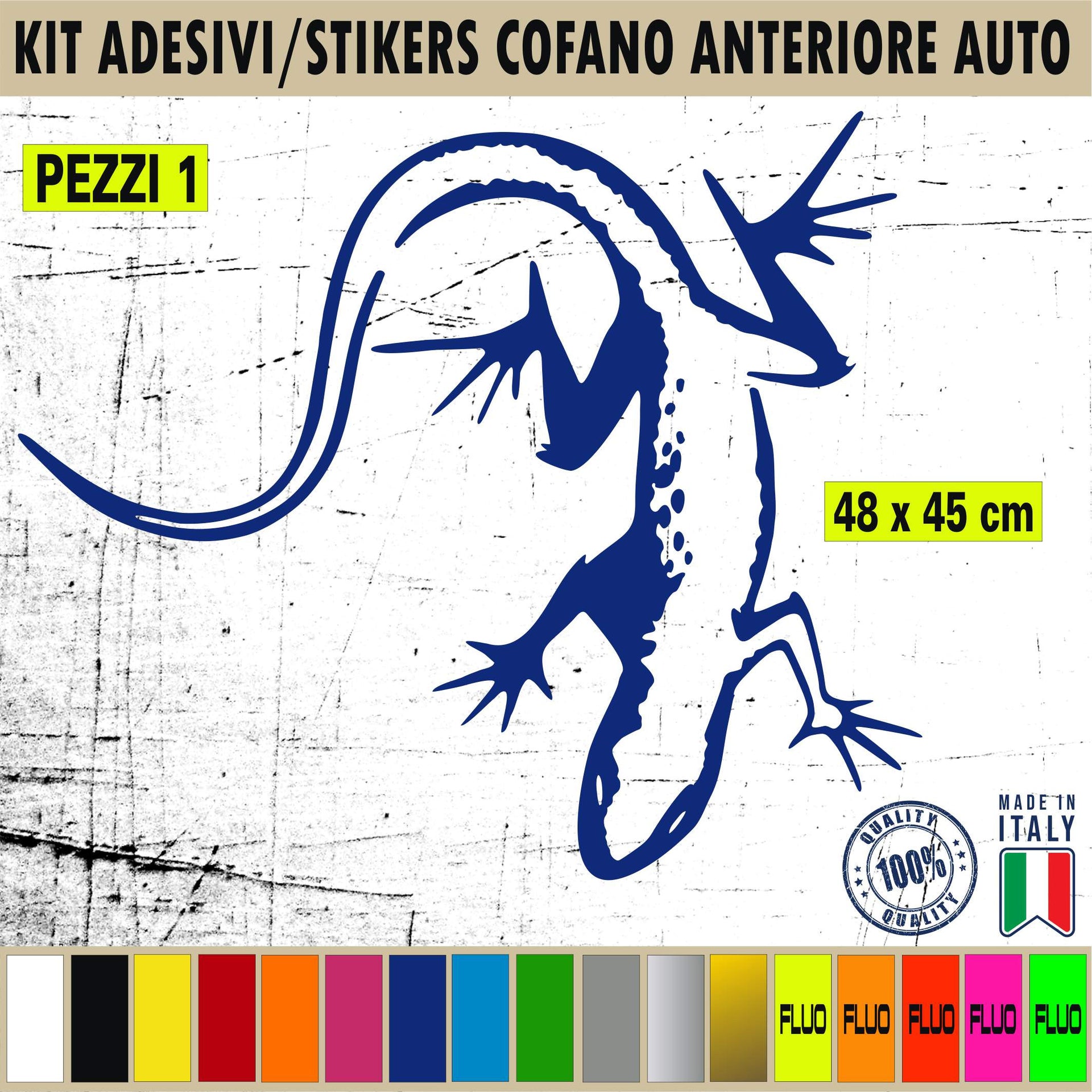 Kit 1 adesivo Renegade wrangler GECO GEKO GECKO LUCERTOLA Cofano Anteriore Fuoristrada 4X4 Cod.2326