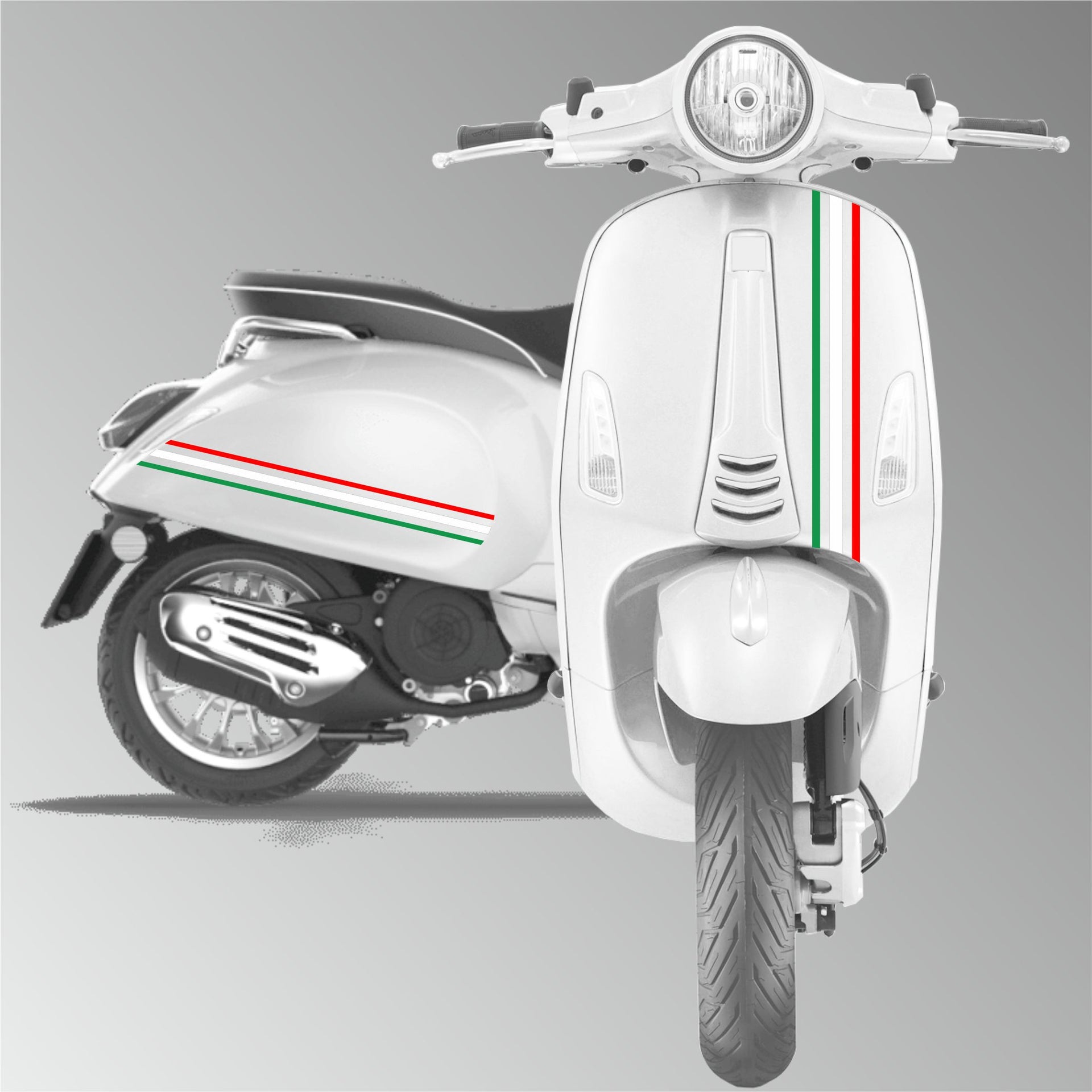 Kit 3 Adesivi FASCIA TRICOLORE Universale per PIAGGIO VESPA GTV GTS P150 primavera sprint Cod.2118