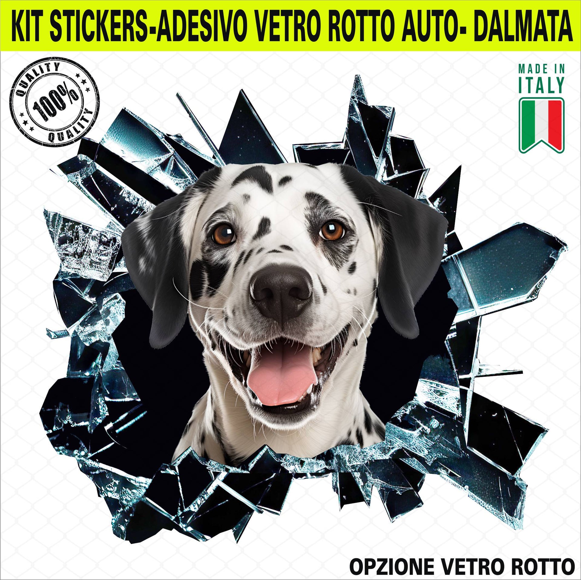 Kit 1 Adesivo in Vinile DALMATA CANE SEGUGIO Accessori Decalcomanie Divertenti per Auto Camion pareti Computer Camper cod. 2378