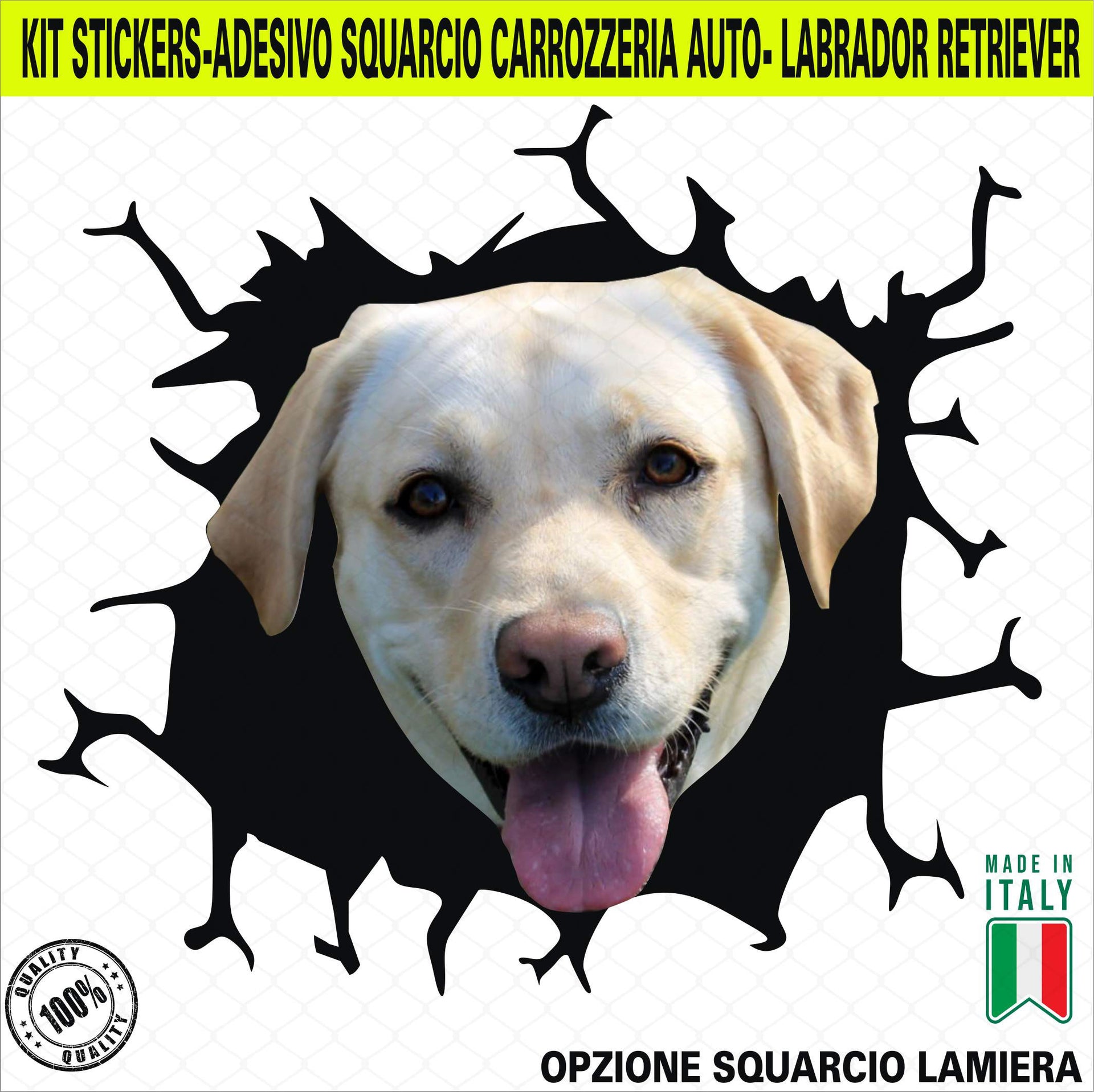 Kit 1 Adesivo in Vinile LABRADOR RETRIEVER Accessori Decalcomanie Divertenti per Auto Camion pareti Computer Camper cod. 2381