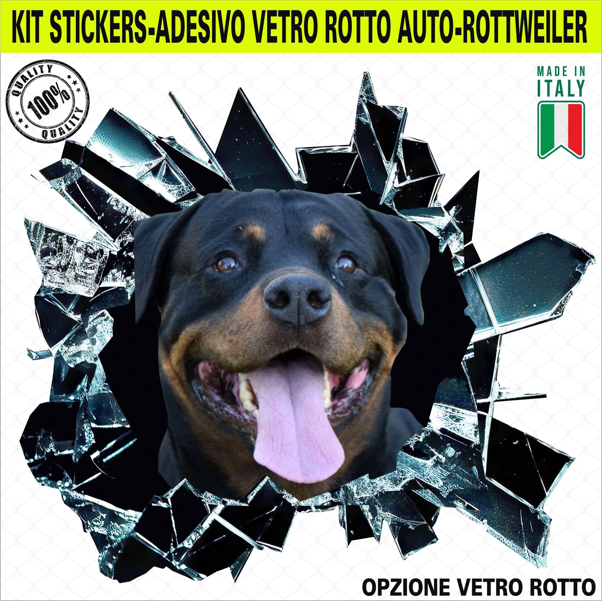 Kit 1 Adesivo in Vinile ROTTWEILER Razza Canina Tedesca Accessori Decalcomanie Divertenti per Auto Camion cod. 2385