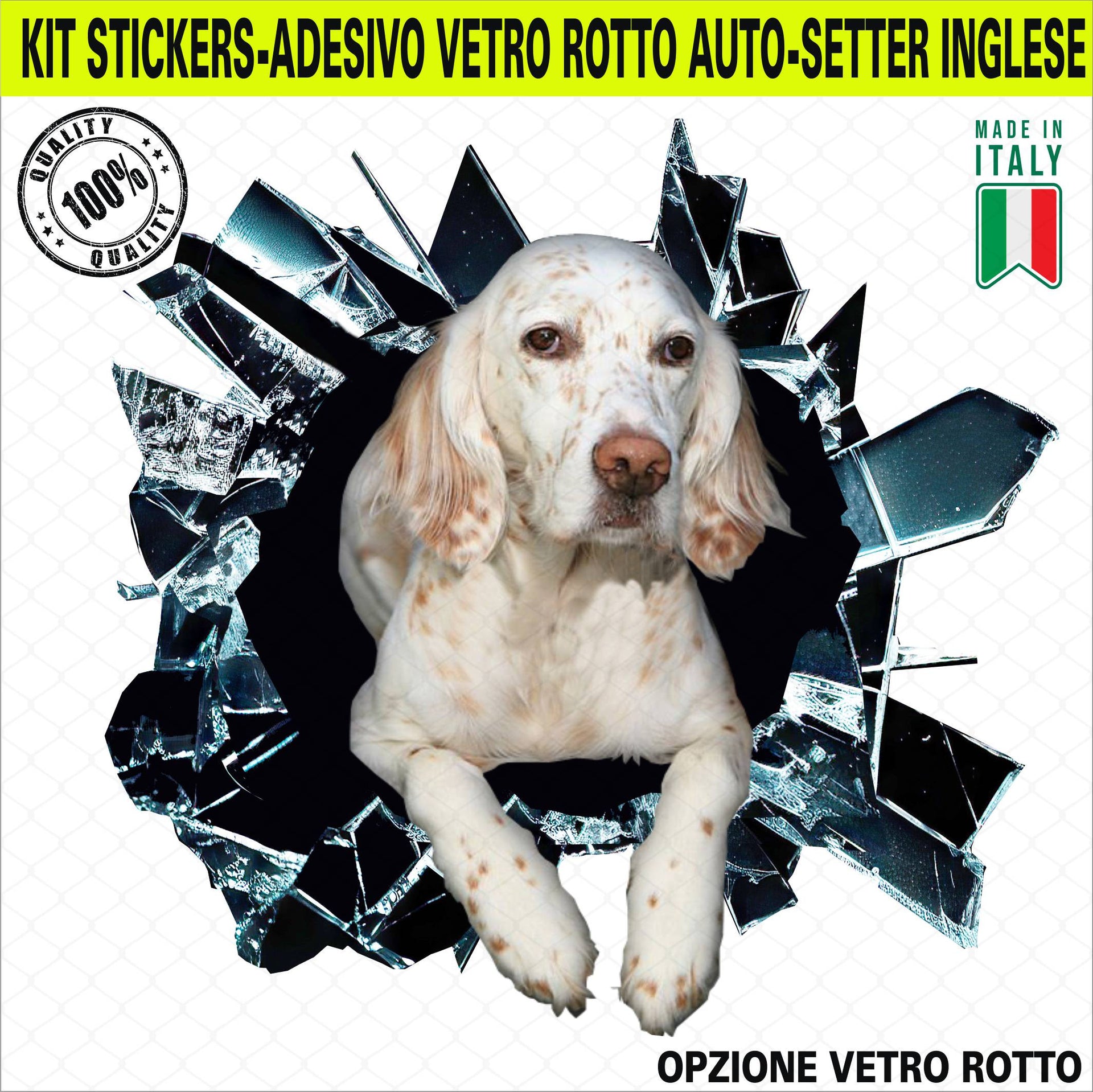 Kit 1 Adesivo in Vinile SETTER LLEWELLIN INGLESE Accessori Decalcomanie Divertenti per Auto Camion Camper cod. 2386