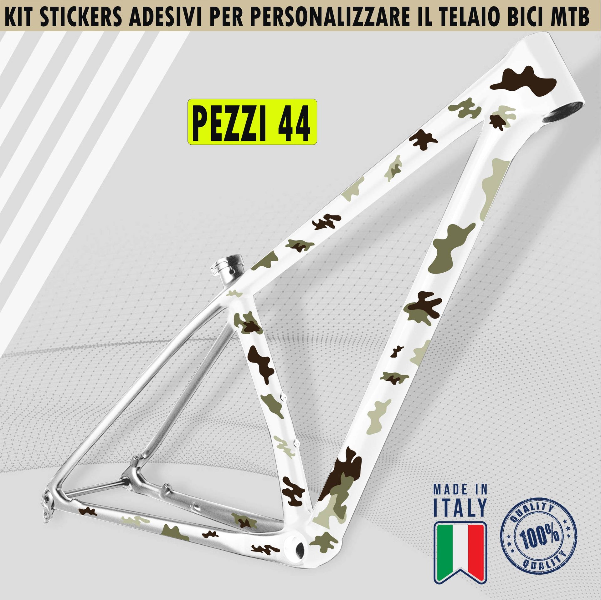 Kit 44 Adesivi Bici Protezione Camouflage Telai MTB Mountain Bike Corsa Ciclo Cross Fat Bike Downhill elettrica cod.2391