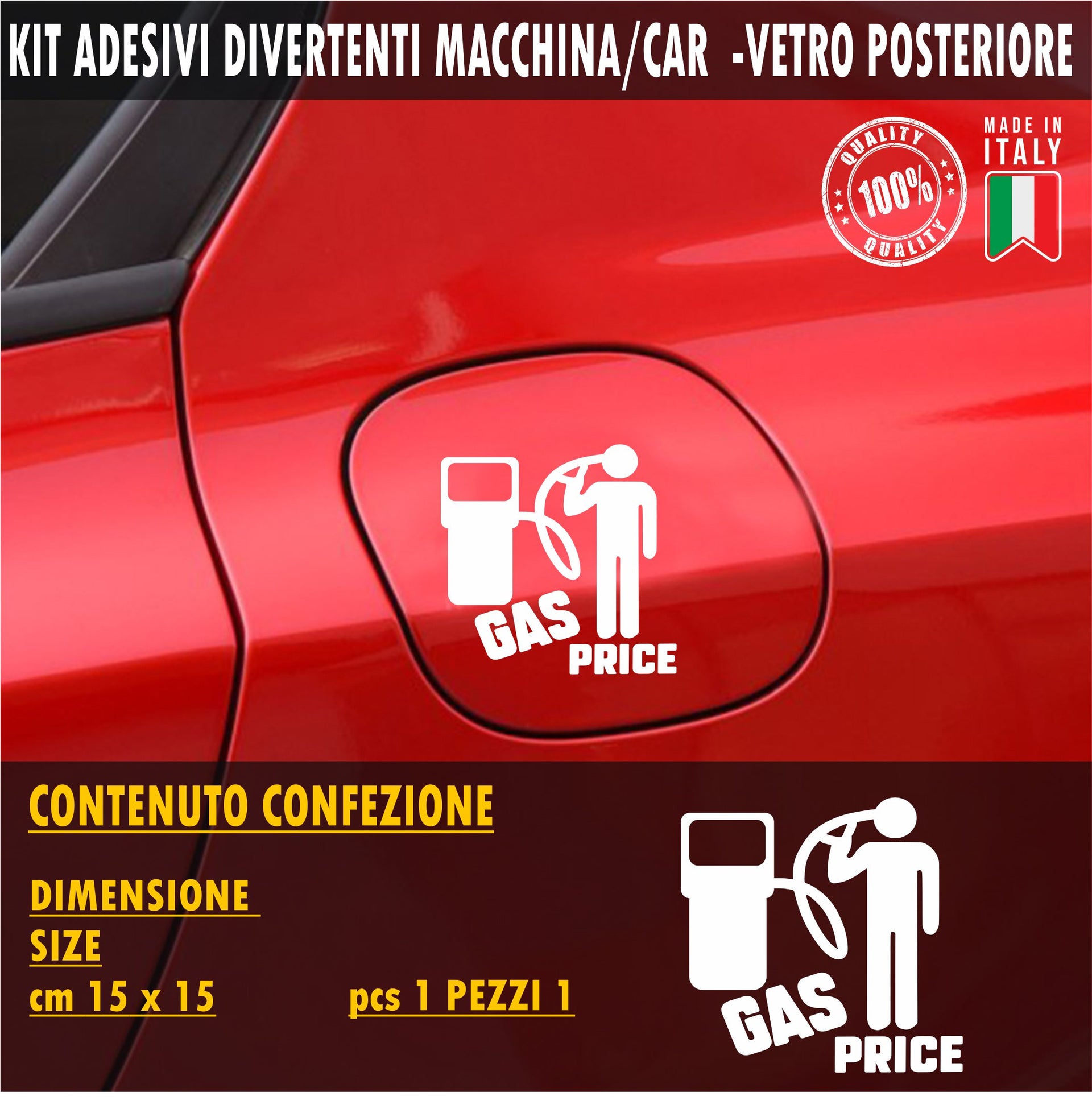 Adesivo Serbatoio Gasolio canna del gas prezzo benzina vinile 1911