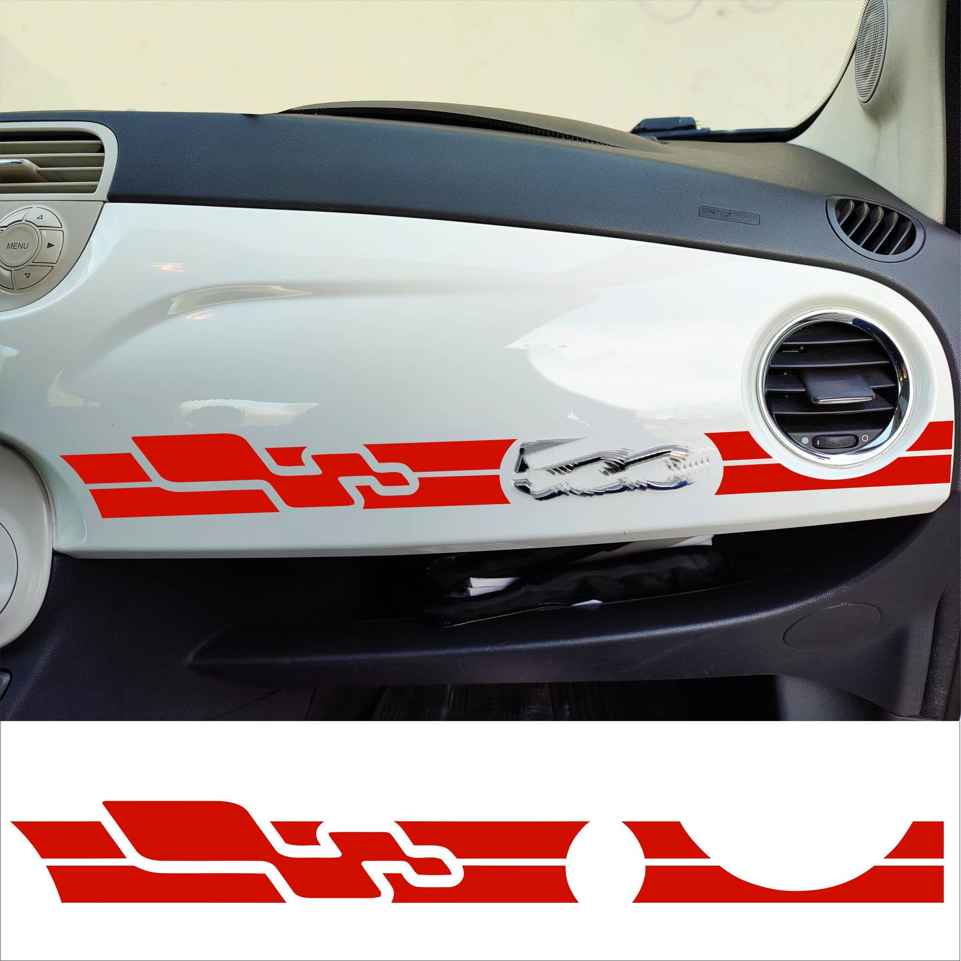 Adesivo CRUSCOTTO compatibile con FIAT 500 fiat cinquecento Sticker Auto plancia grafiche decalcomania vinile c.2438