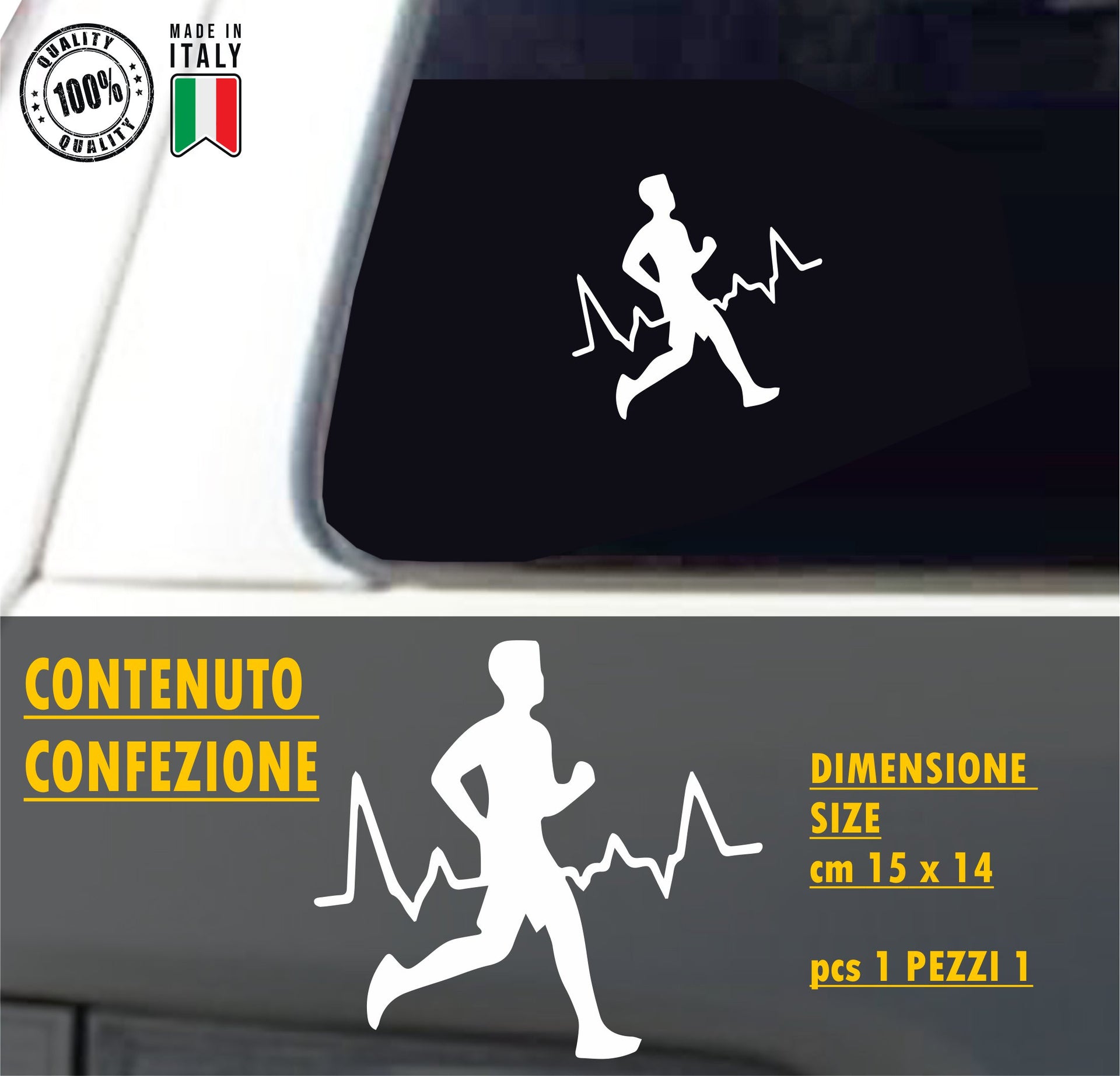 RUNNER UOMO FOOTING PARCO VILLA RUNNING Adesivo AMORE passione per corsa footing corsetta running UOMO Vinile cod. 1968