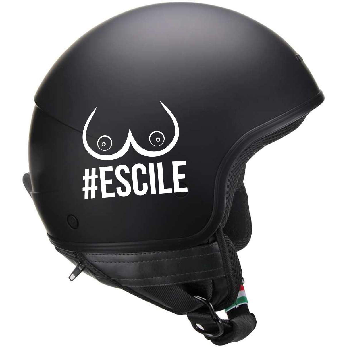 hashtag escile Kit 2 Adesivi Casco escile Moto Serbatoio auto Valigia cod.1735