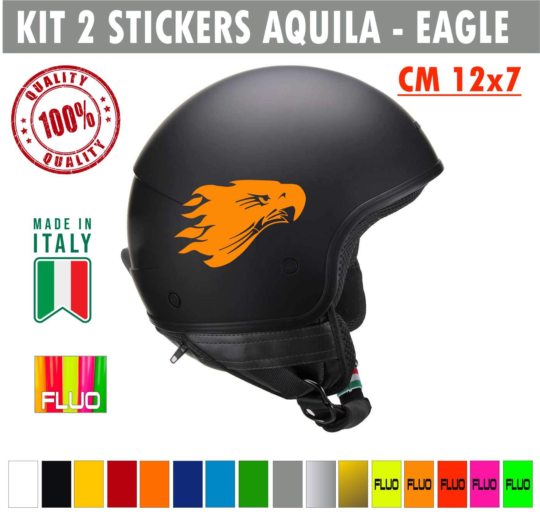 AQUILA Kit 2 Adesivi casco tablet Aquila Eagle Chopper Harley portatile Vintage Serbatoio auto Valigia cod.1703