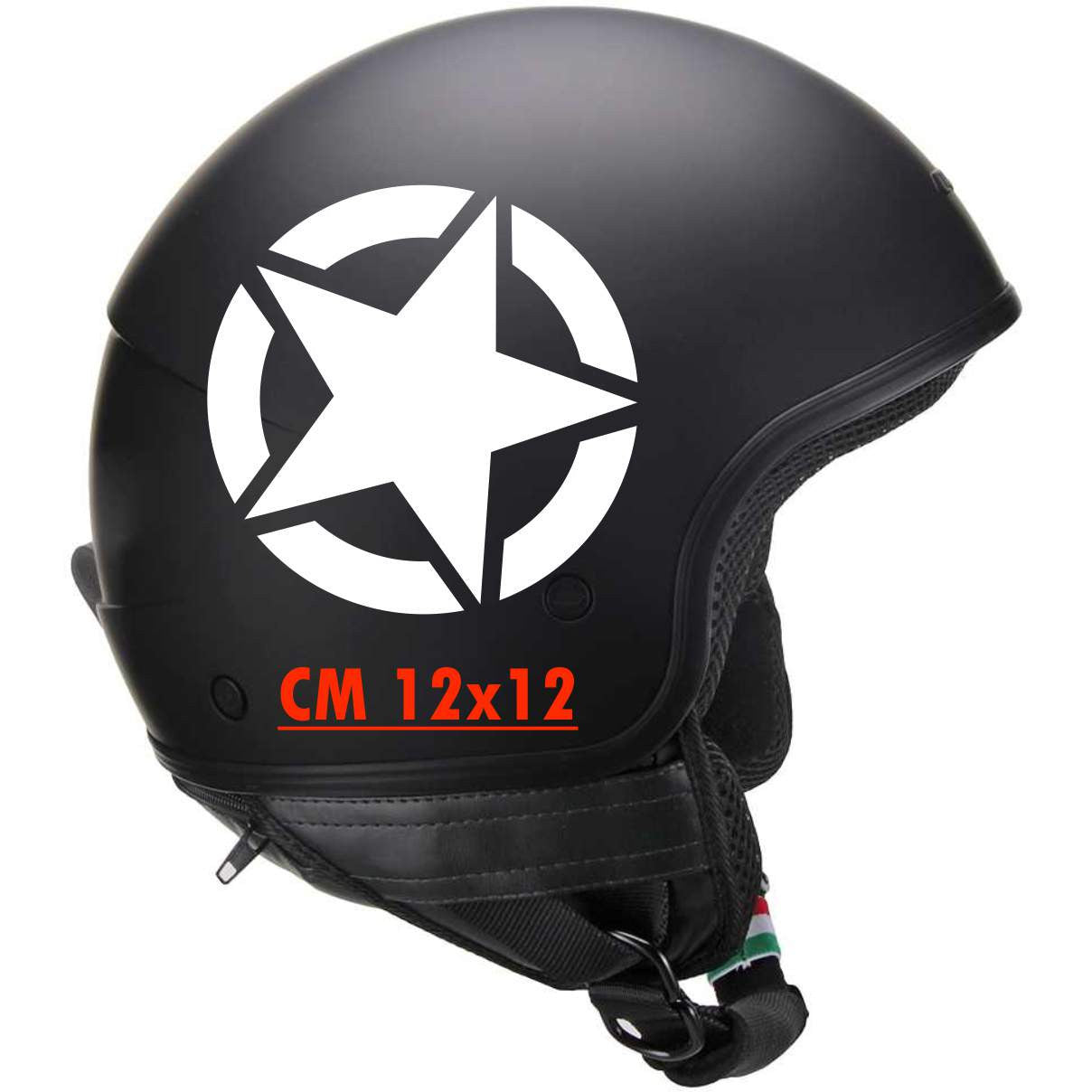 STELLA MILITARE CASCO Kit 2 Adesivi Stella Militare us navy army Casco Moto Serbatoio Valigia cod.1719