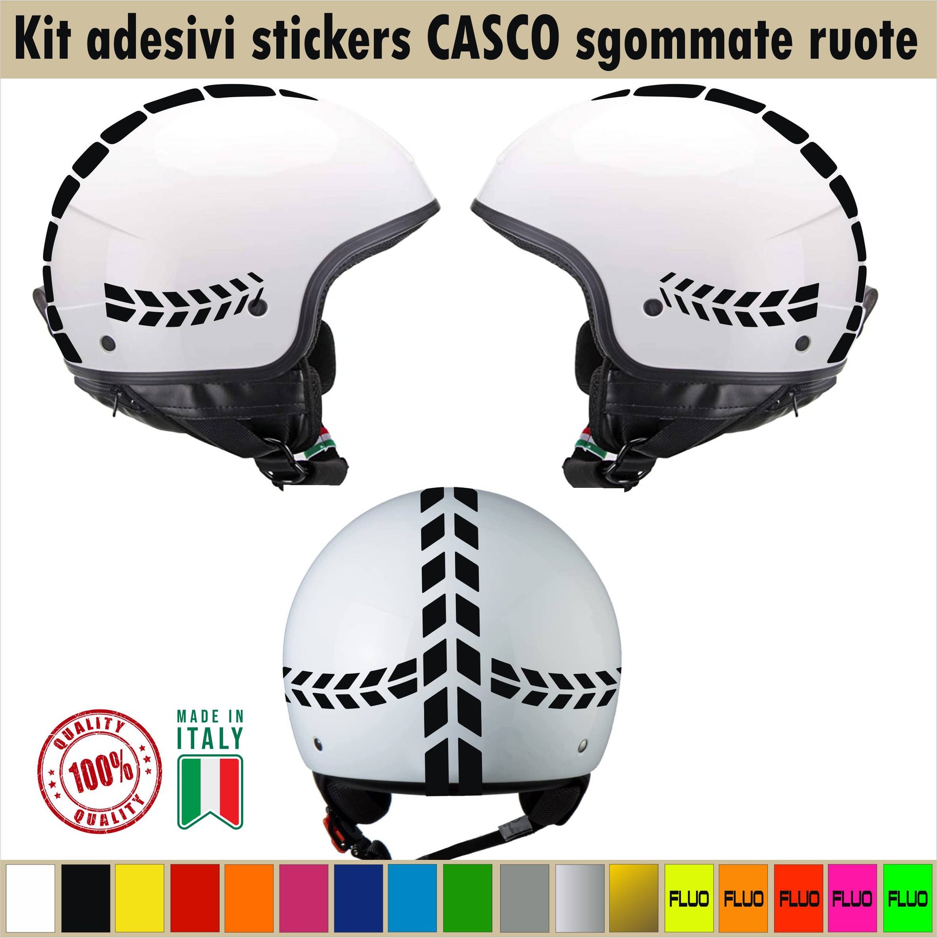 CASCO SGOMMATE Adesivi fascia bandiera sgommate ruote Casco Moto Serbatoio Valigia cod.1720