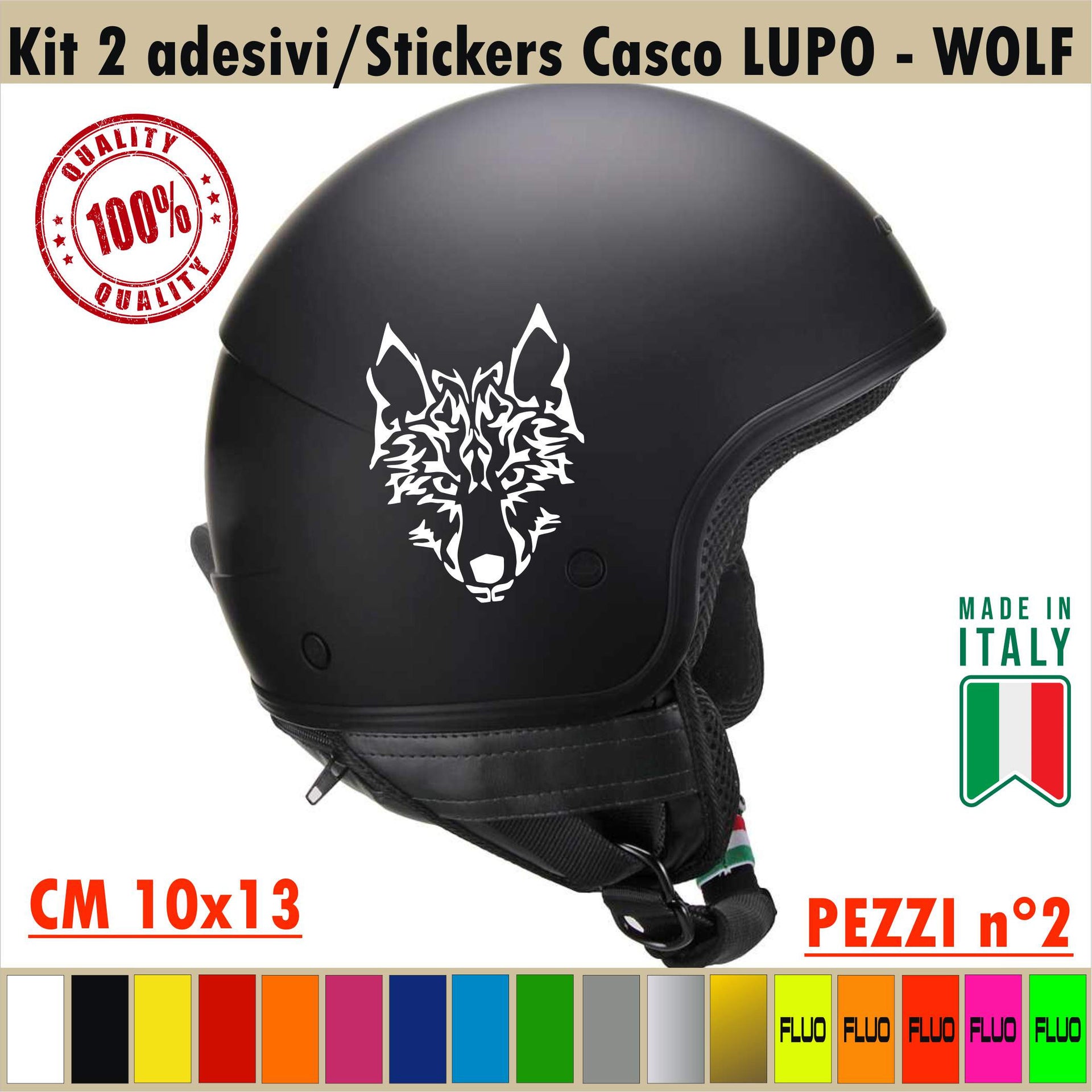 LUPO HELM Kit 2 Wolf Aufkleber Tschechoslowakischer Wolf Motorradhelm Tank Koffer cod.1722