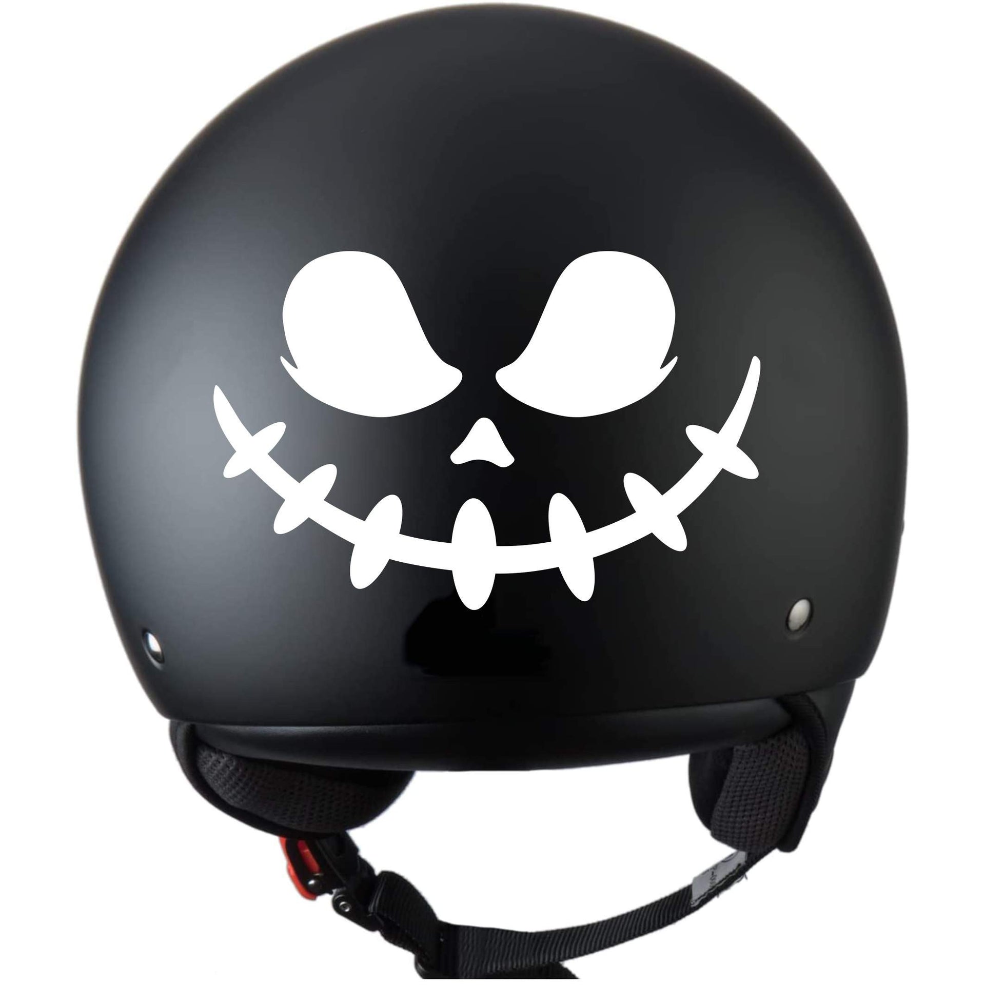 FACCIA SPAVENTOSA CASCO Kit 1 Adesivo HORROR FACCIA SPAVENTOSA BOCCA CUCITA Casco Moto Serbatoio Valigia cod.2225