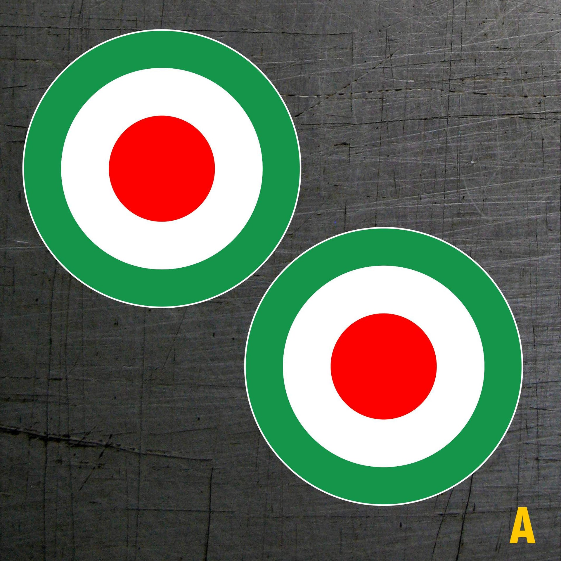 Adesivi tricolore coccarda Kit 2 Adesivi ITALIA per MOTO CASCO VESPA SCOOTER AUTO DIVERSE MISURE universale Cod.2117