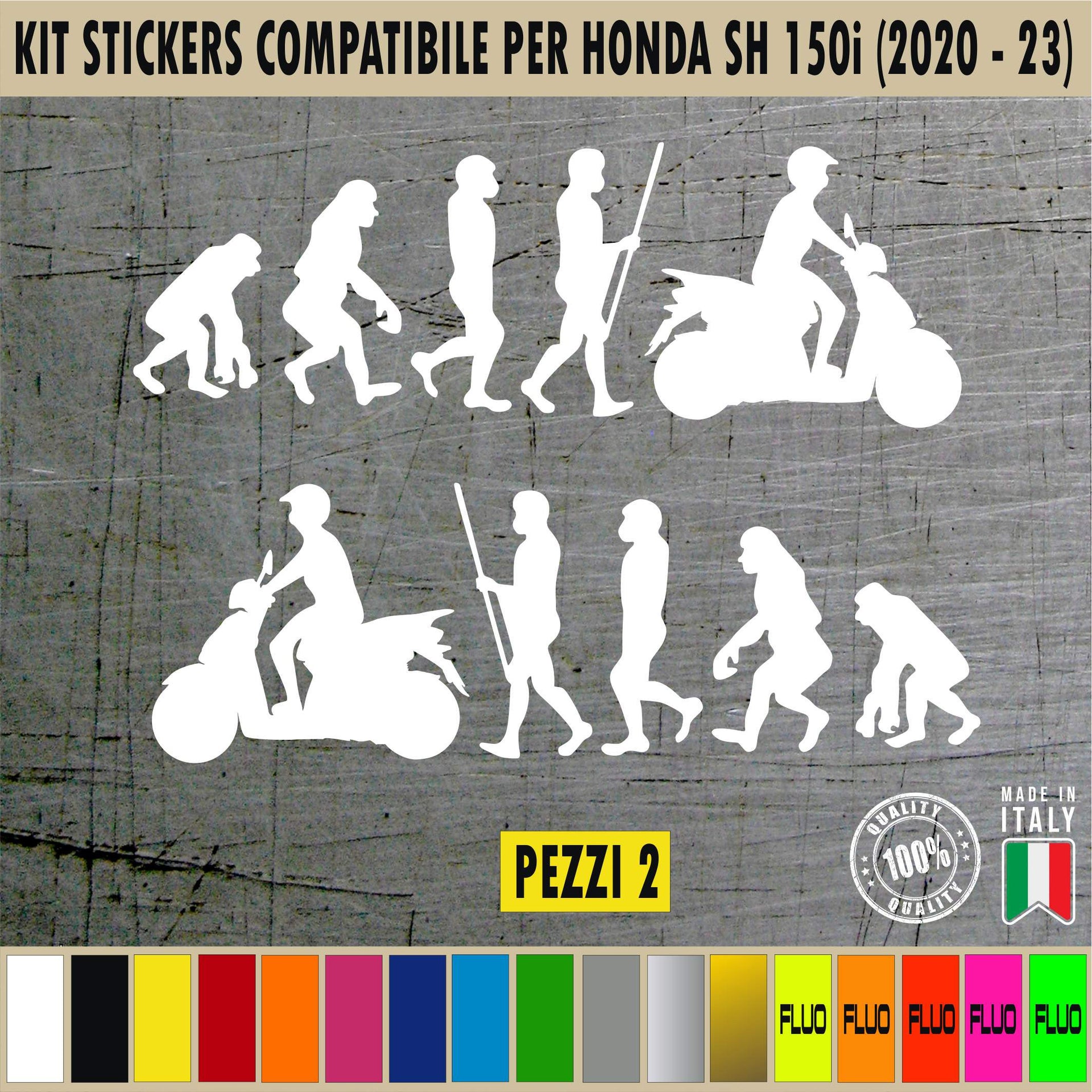 EVOLUZIONE HONDA SH 150i Kit 2 Adesivi/ Grafiche SCOOTER compatibili con Honda SH 150i .Cod.2023