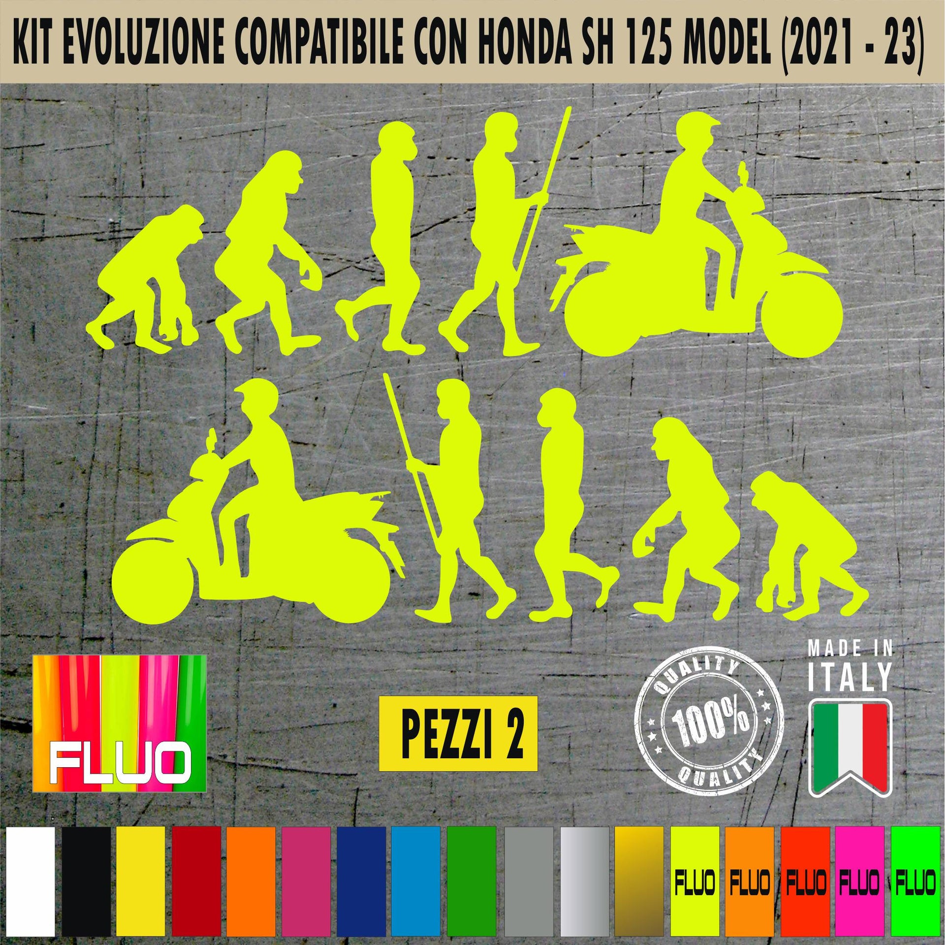 EVOLUZIONE HONDA SH 125 Kit 2 Adesivi/ Grafiche SCOOTER compatibili per HONDA SH 125 Cod.2028