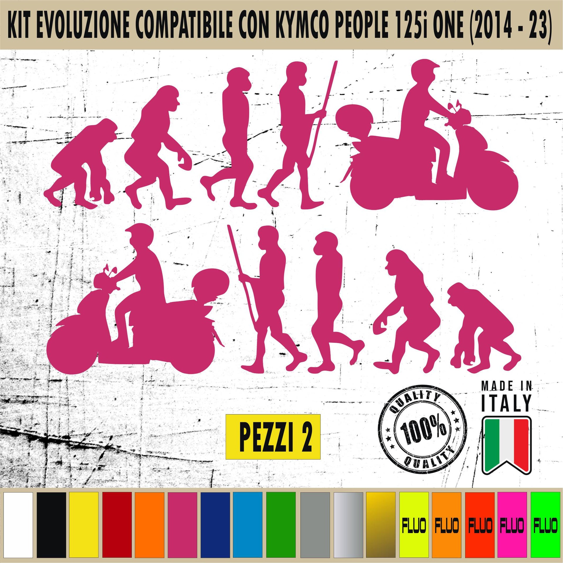 EVOLUZIONE KYMCO PEOPLE 125i Kit 2 Adesivi/ Grafiche SCOOTER compatibili per KYMCO PEOPLE 125i Cod.2029