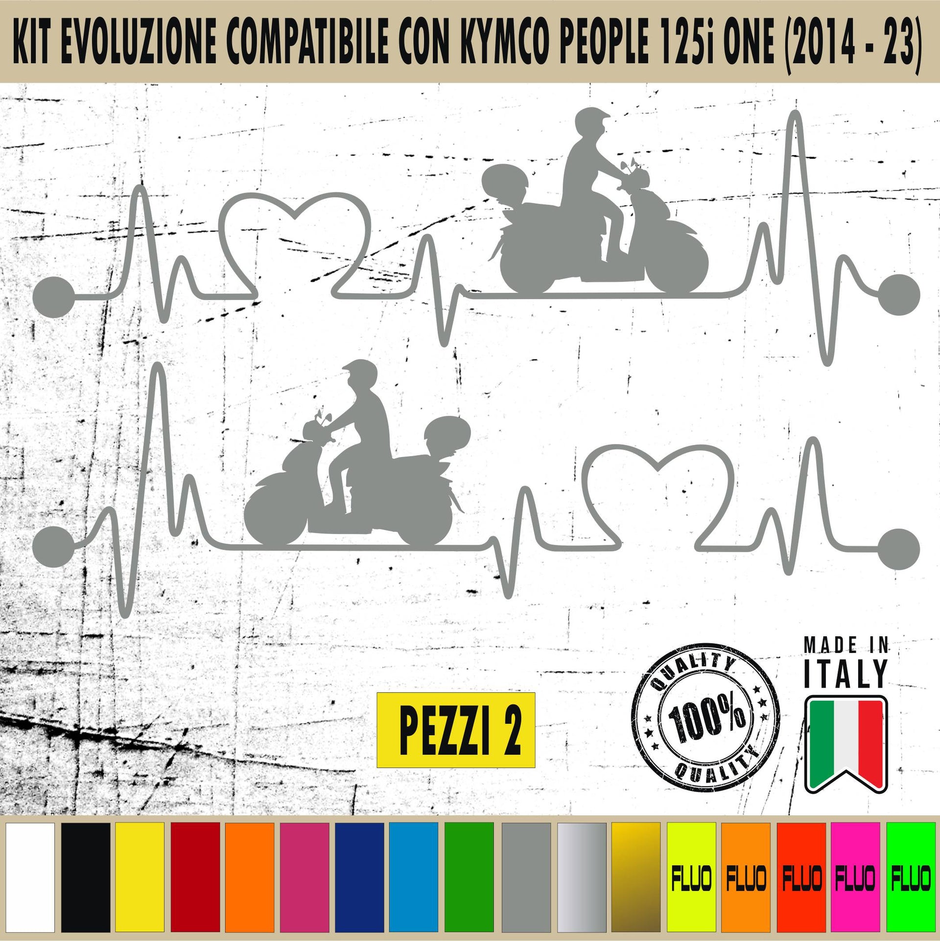 PASSIONE PER KYMCO PEOPLE 125i Kit 2 Adesivi/ Grafiche  SCOOTER compatibili per KYMCO PEOPLE 125i Cod.2030