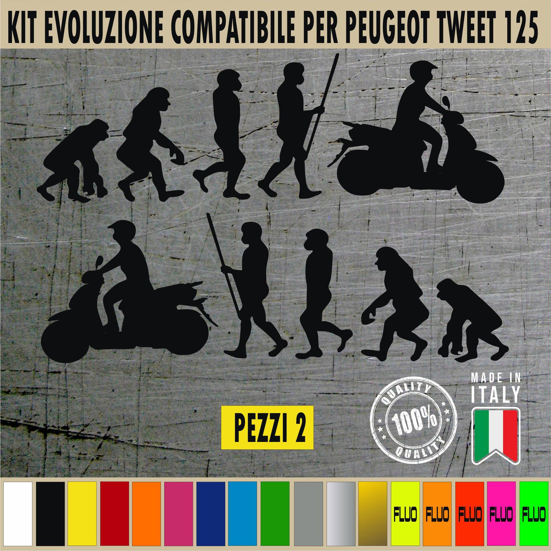 EVOLUZIONE PEUGEOT TWEET 125 Kit 2 Adesivi/ Grafiche SCOOTER compatibili per PEUGEOT TWEET 125 Cod.2032