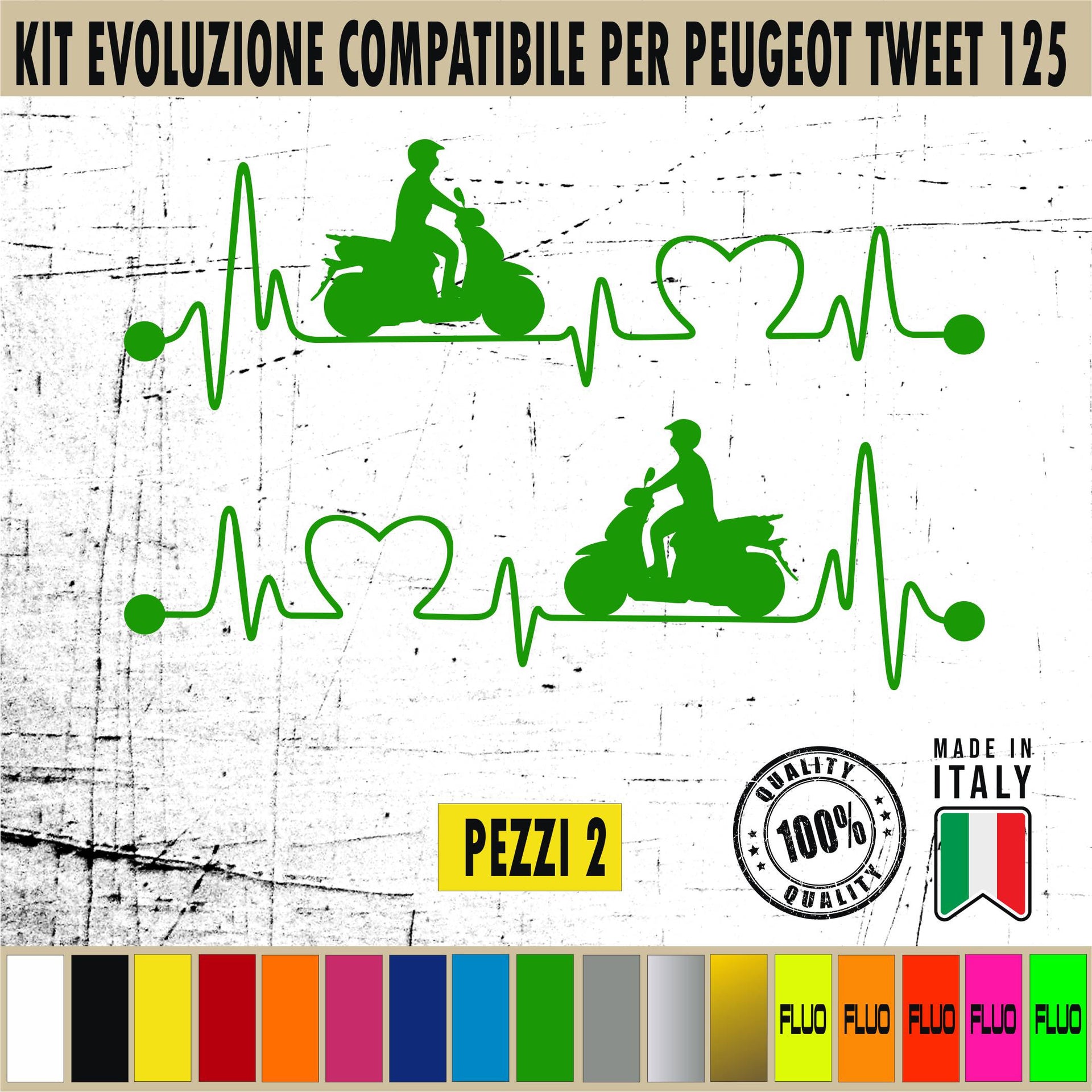 PASSIONE PER PEUGEOT TWEET 125 Kit 2 Adesivi/ Grafiche SCOOTER compatibili per PEUGEOT TWEET 125 Cod.2033