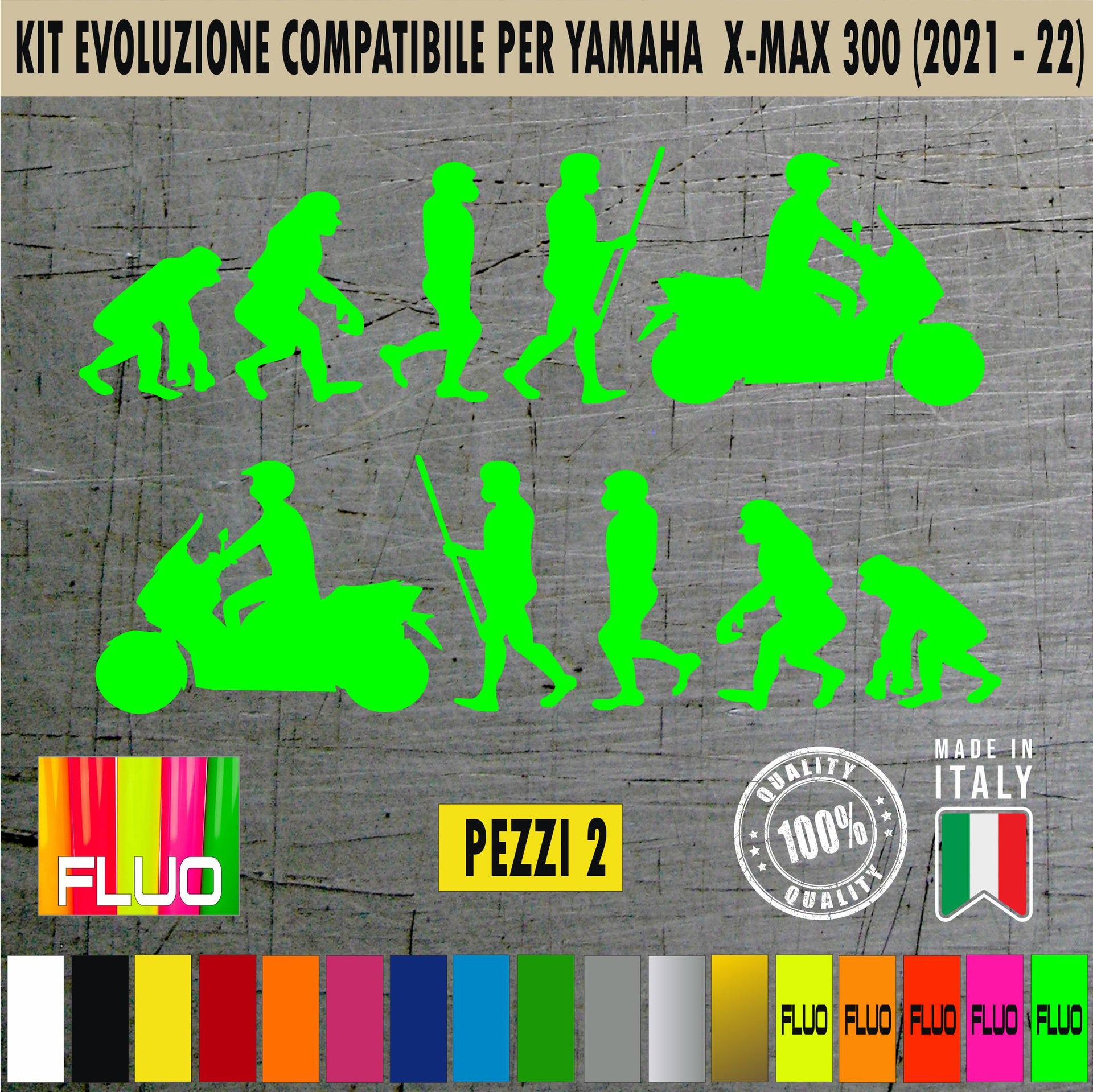 EVOLUZIONE YAMAHA X-MAX 300 Kit 2 Adesivi/ Grafiche SCOOTER compatibili per YAMAHA X-MAX 300Cod.2036