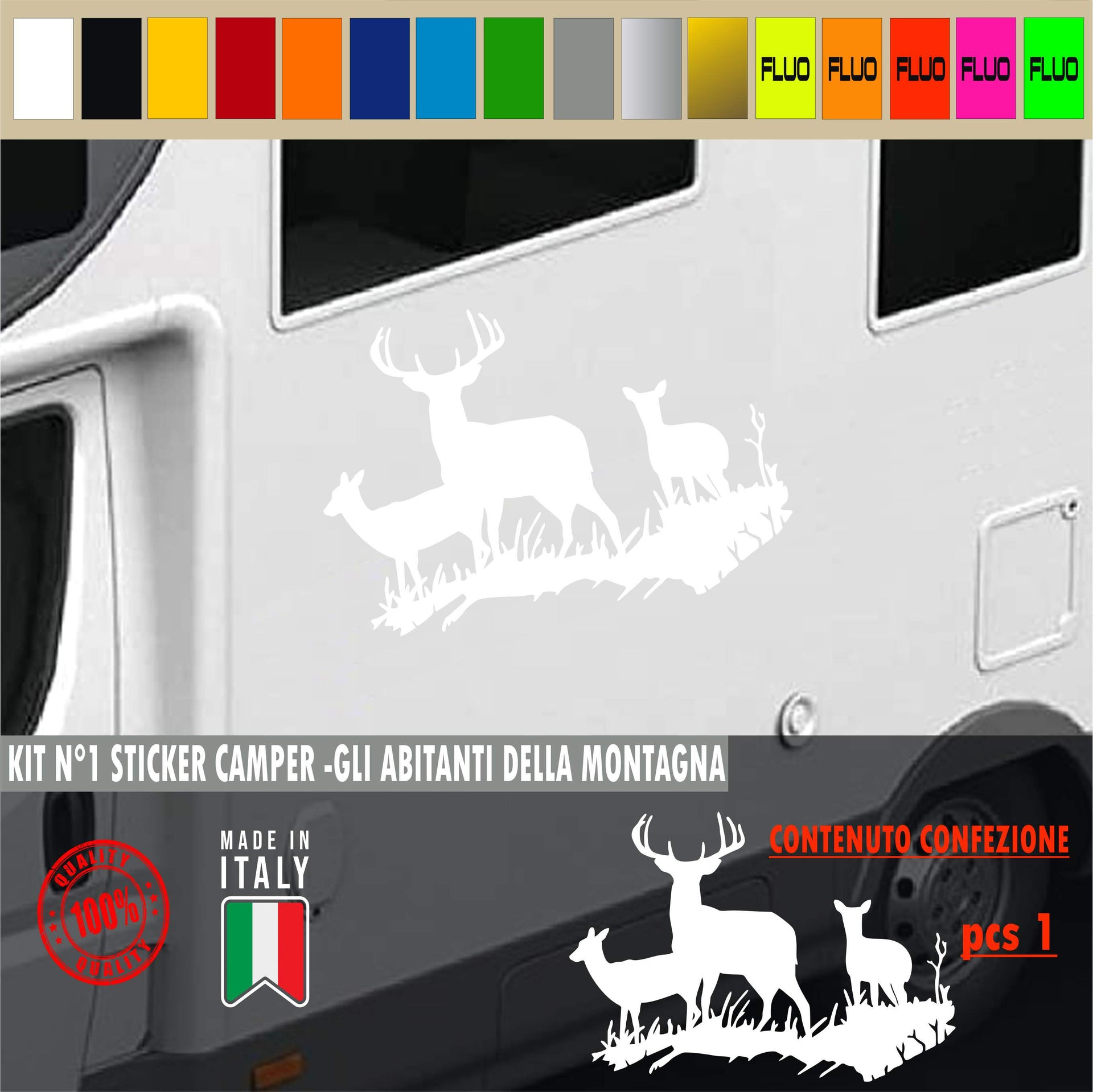 Adesivo camper ANIMALI FORESTA NATURA CIELO caravan roulotte camper accessori cod.1831