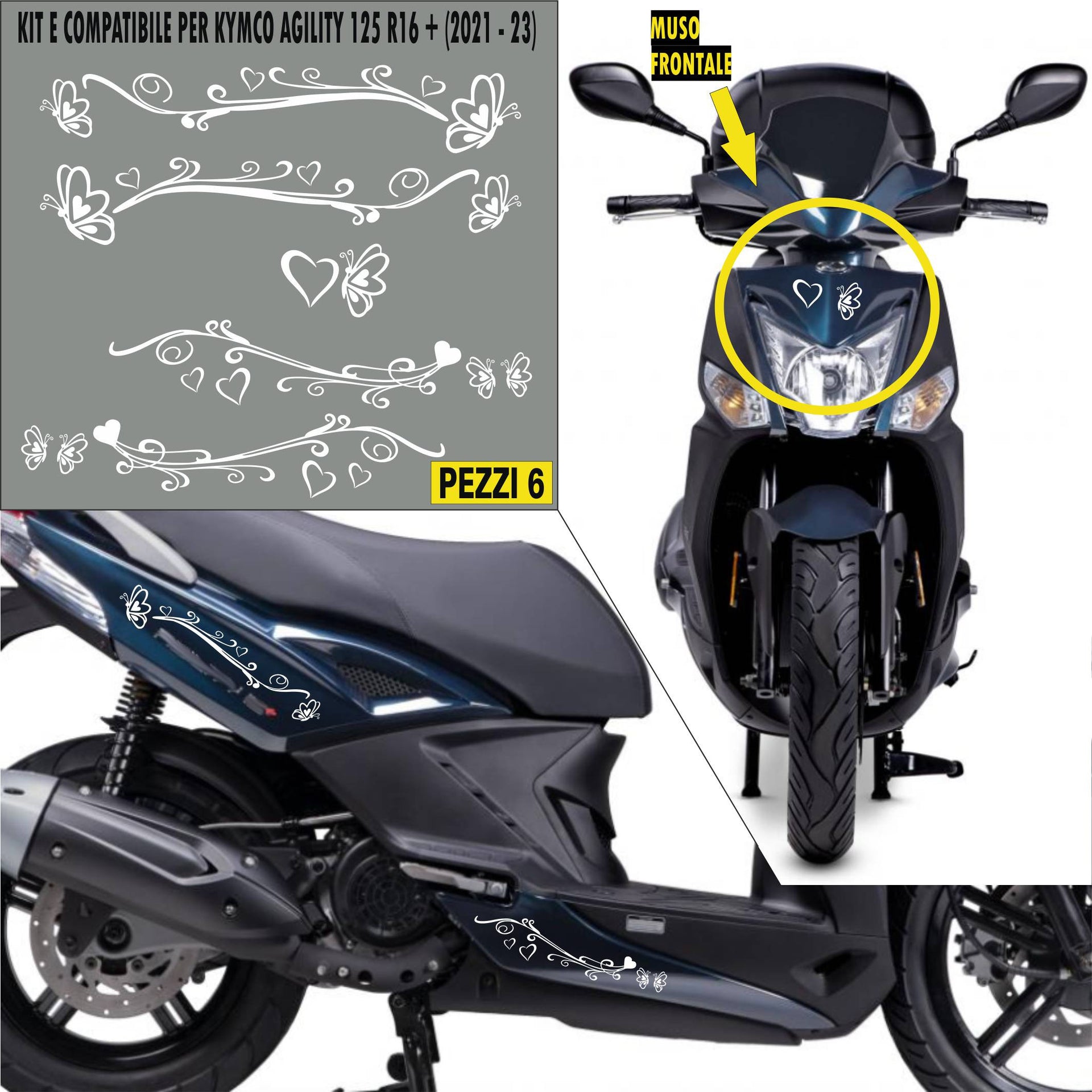 KIT E Adesivi/ Grafiche BELLISSIME compatibili per SCOOTER  KYMCO AGILITY 125 Cod.2059