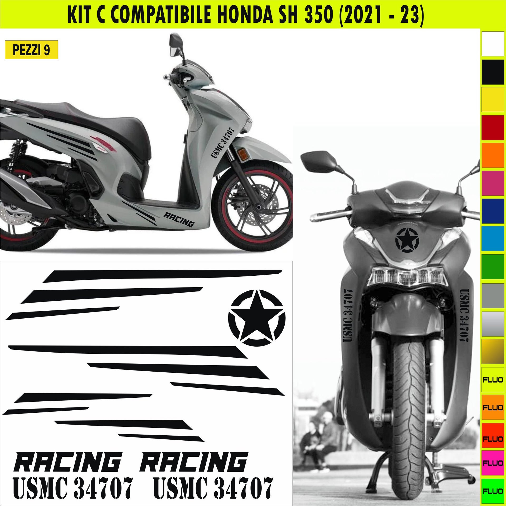 KIT C Adesivi HONDA SH 350 Grafiche BELLISSIME compatibili per SCOOTER HONDA SH350 Cod.2069