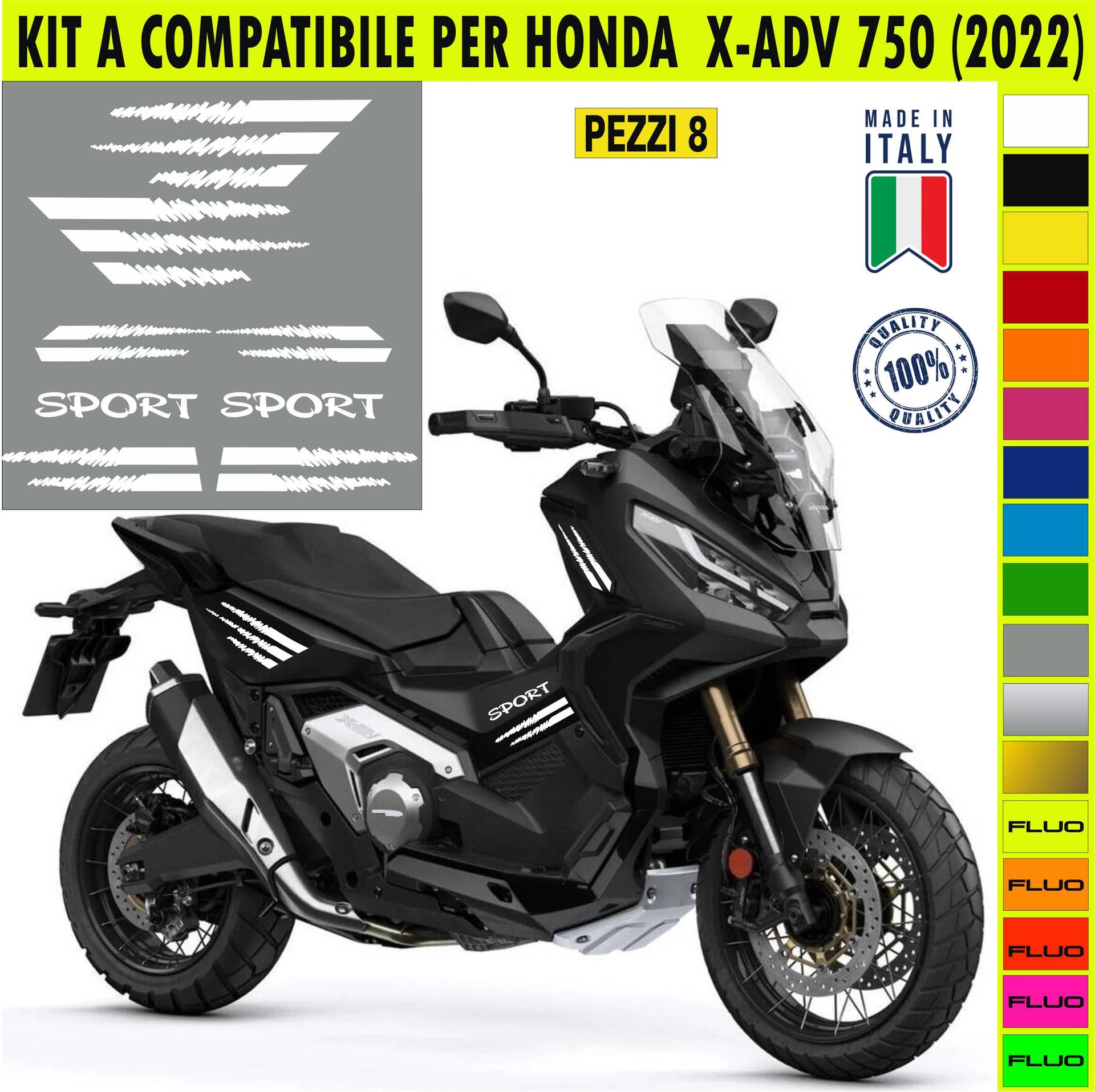 KIT A Adesivi SPORT HONDA ADV 750 Grafiche UNICHE compatibili per SCOOTER HONDA ADV 750 Cod.2136