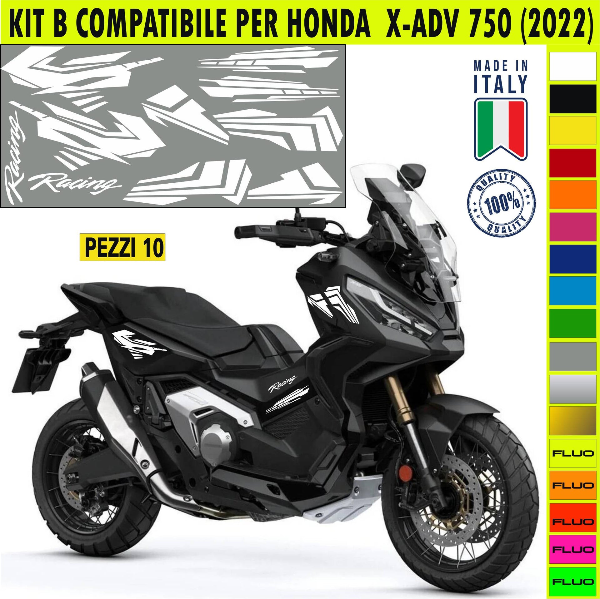 KIT B Adesivi RACING HONDA ADV 750 Grafiche UNICHE compatibili per SCOOTER HONDA ADV 750 Cod.2137