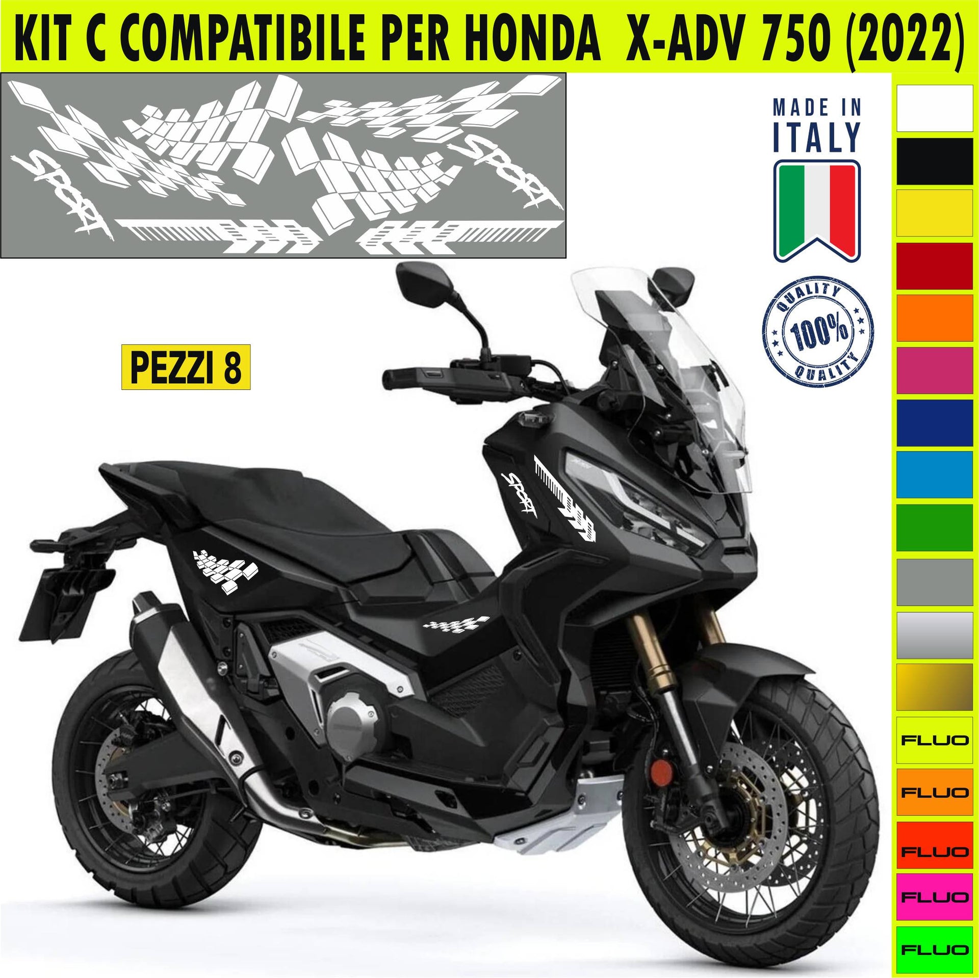 KIT C Adesivi SPORT HONDA ADV 750 Grafiche UNICHE compatibili per SCOOTER HONDA ADV 750 Cod.2138