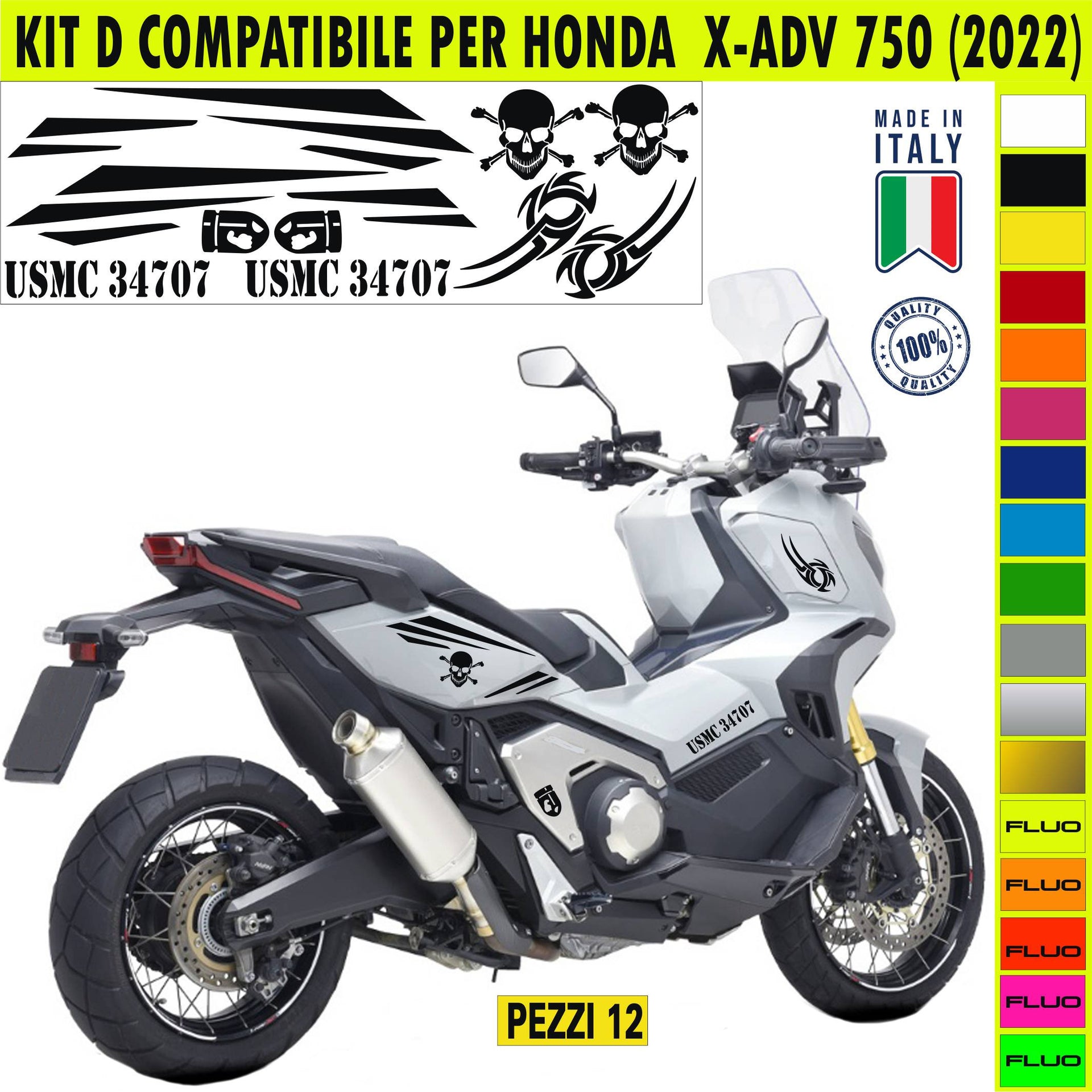 KIT D Adesivi HONDA ADV 750 Grafiche UNICHE compatibili per SCOOTER HONDA ADV 750 Cod.2139