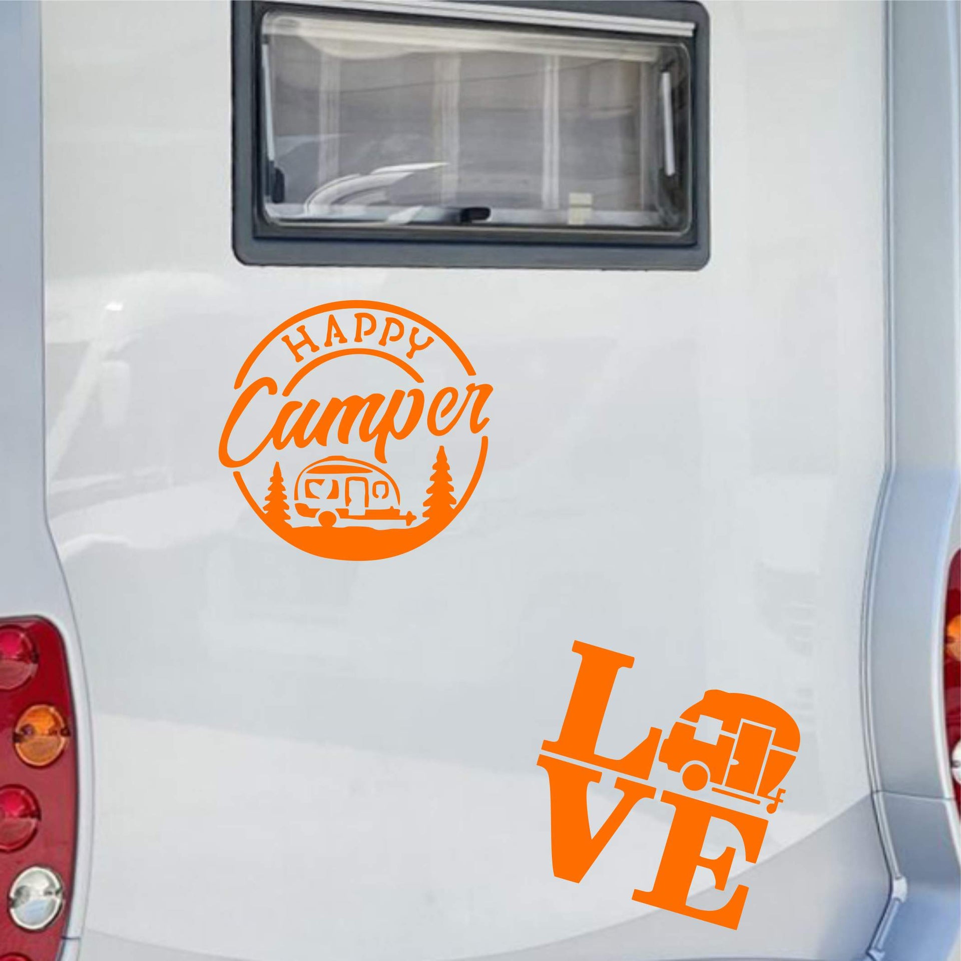 Kit de 2 autocollants camping-car LOVE LOVE NATURE SUN SKY HAPPY CAMPER caravane caravane camping-car accessoires cod.1835